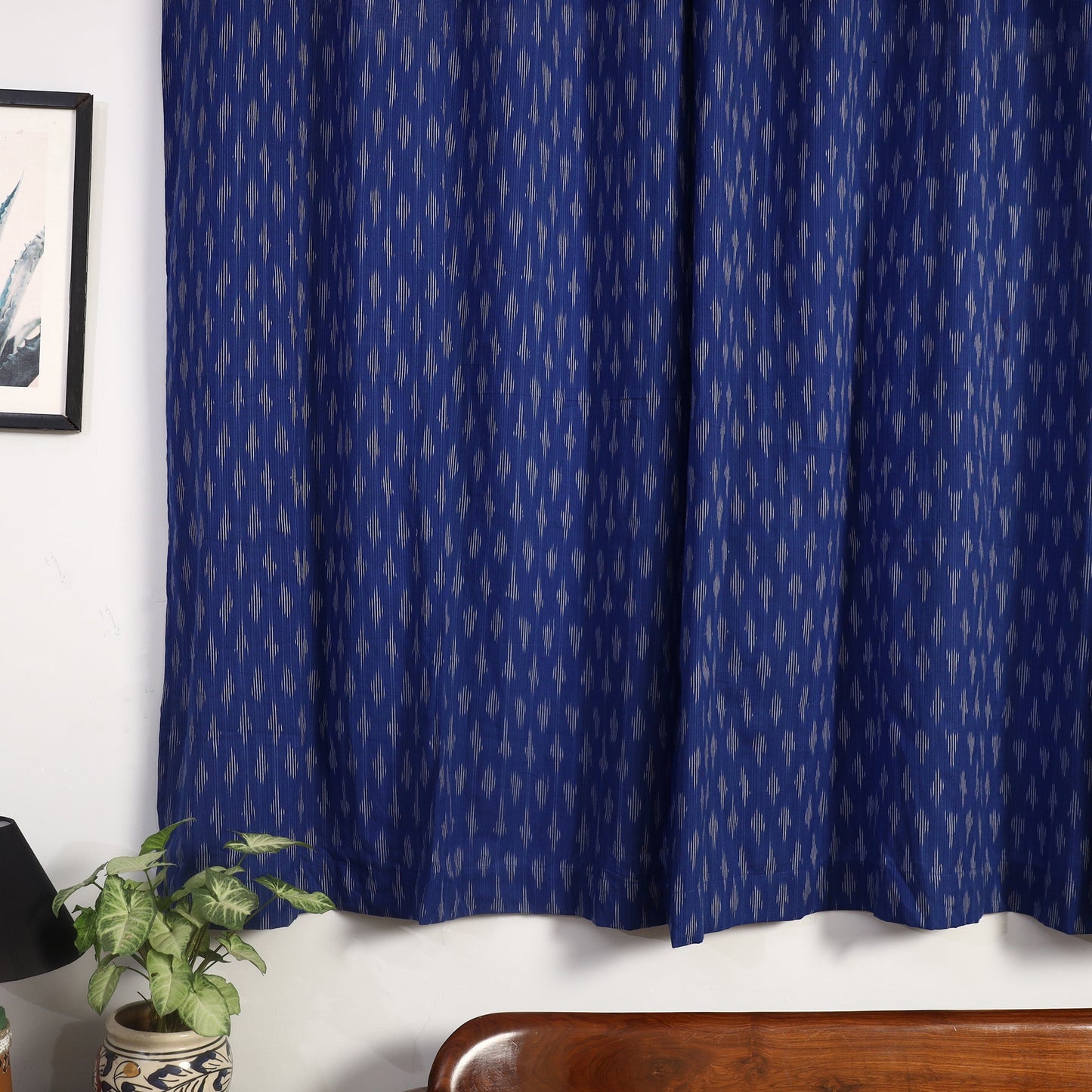 Buy Cotton Window Blue Pochampally Ikat Curtain
