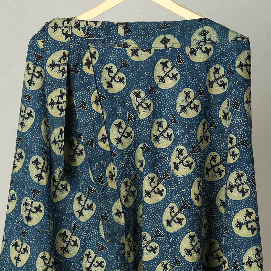 Buy Block Print Cotton Wrap Around Ajrakh Skirt Online