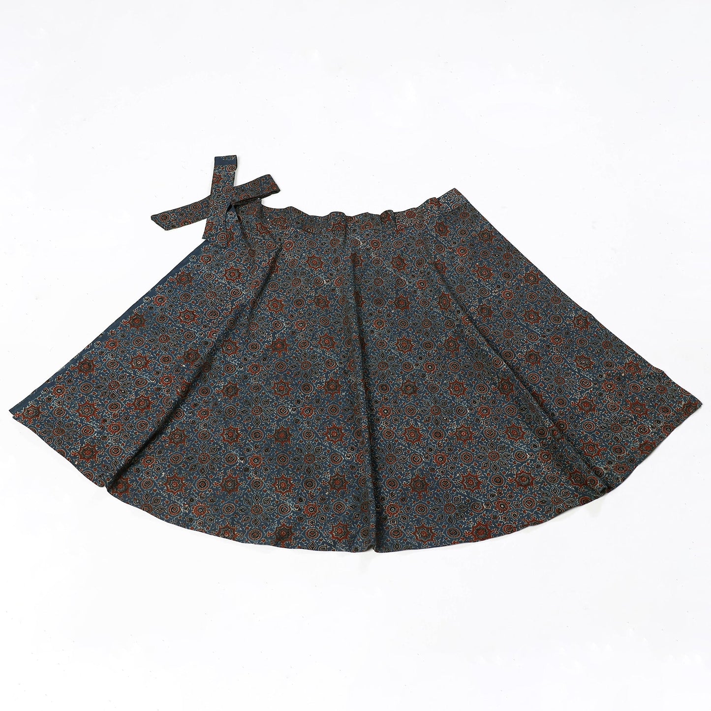 Block Print Cotton Wrap Around Ajrakh Skirt
