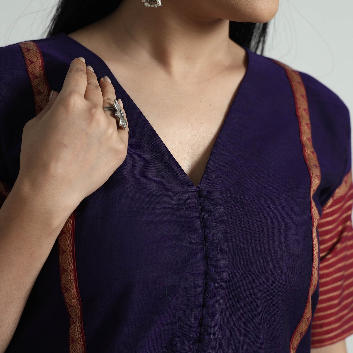 Blue - dark purple dharwad cotton kurta with palazzo &