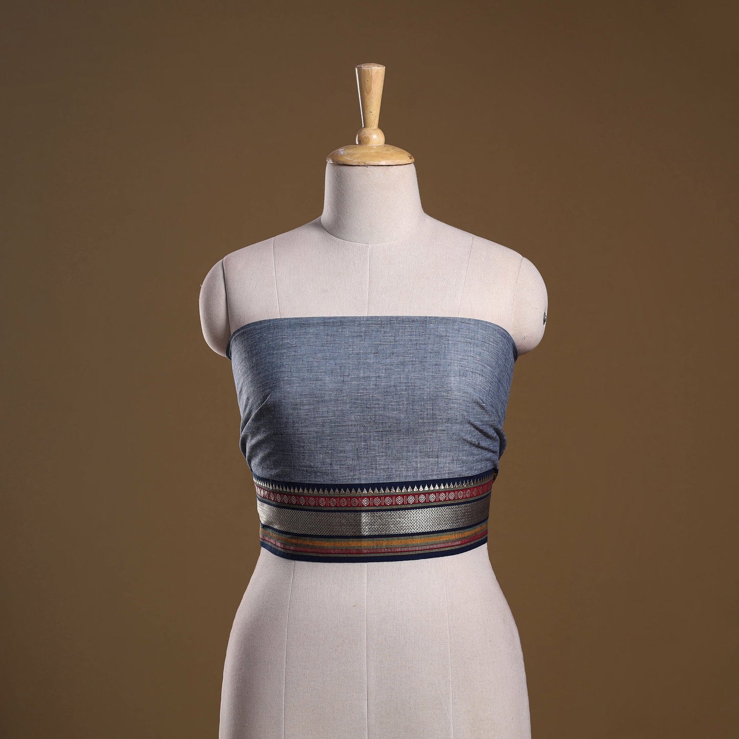 Dharwad weave cotton blouse piece 24 - handcrafted