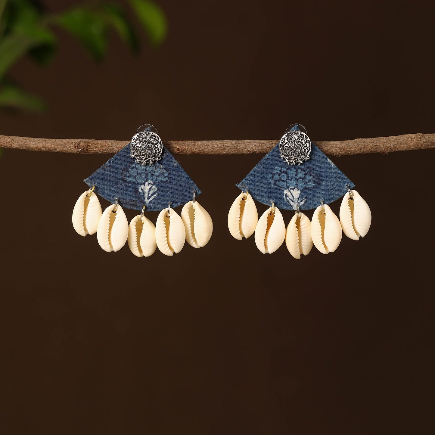 Diya Fabart Shell Work Earrings Online