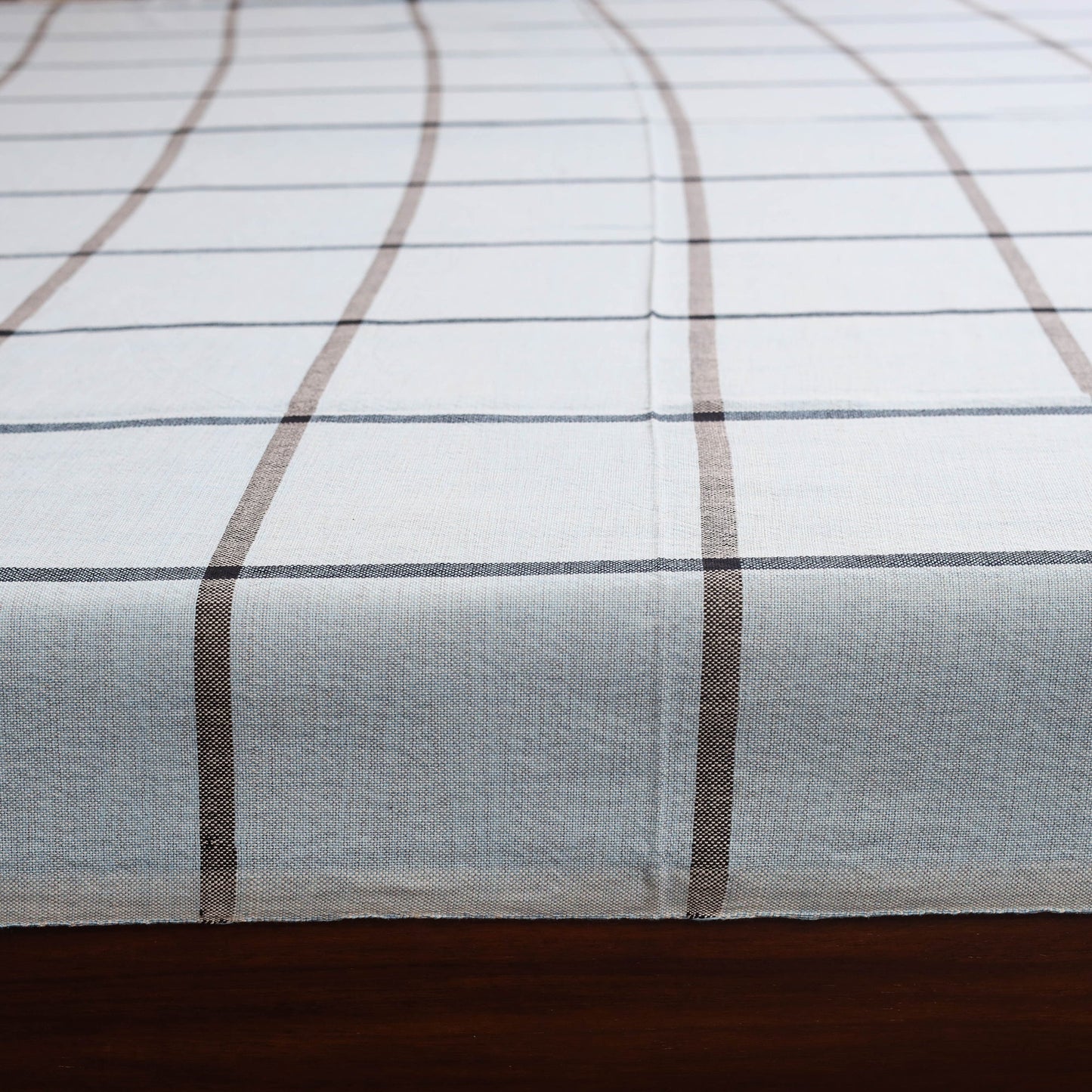 Blue - double handloom cotton bed sheet (108 x 90 in) 23