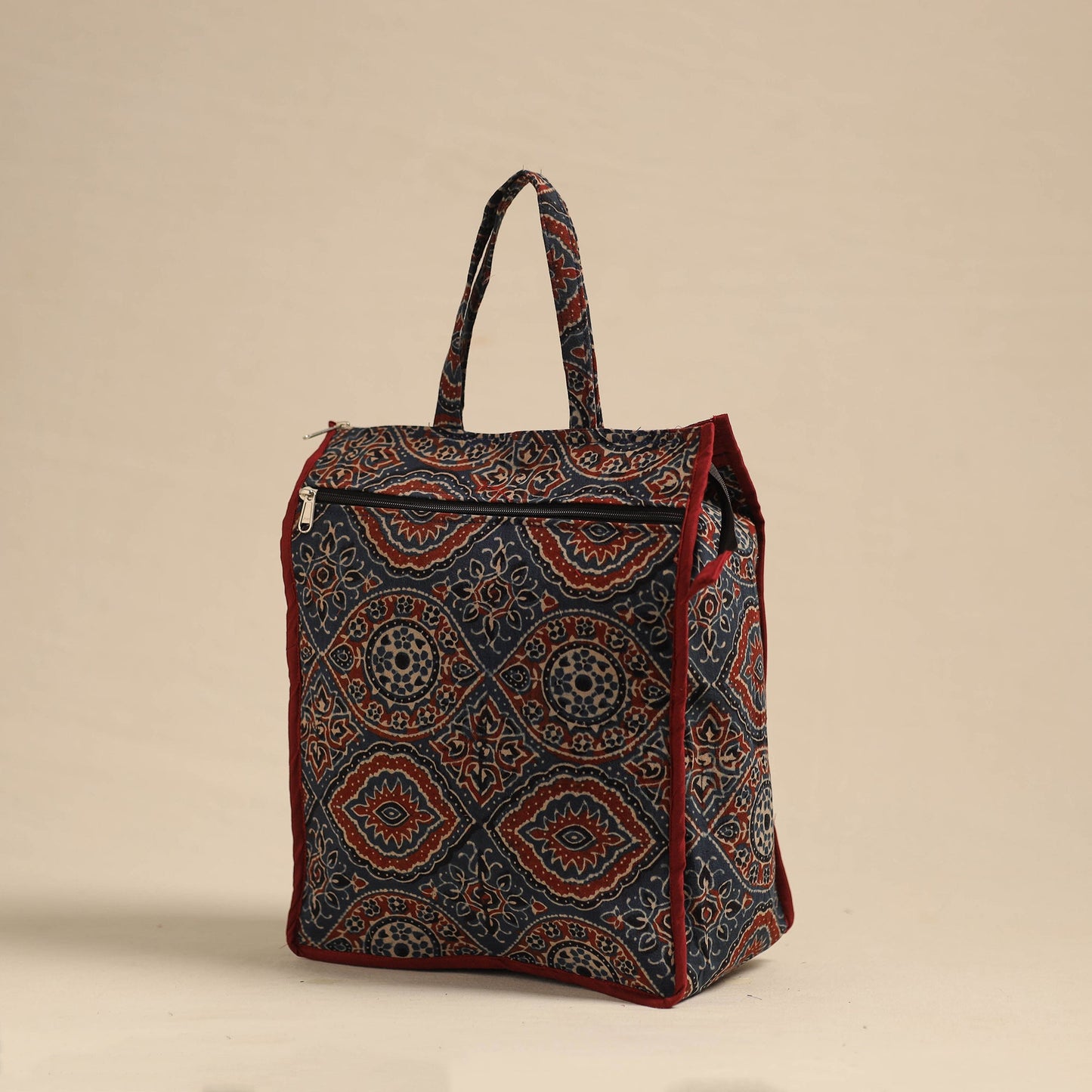 Blue Eco-Friendly Handmade Cotton Handbag for Women