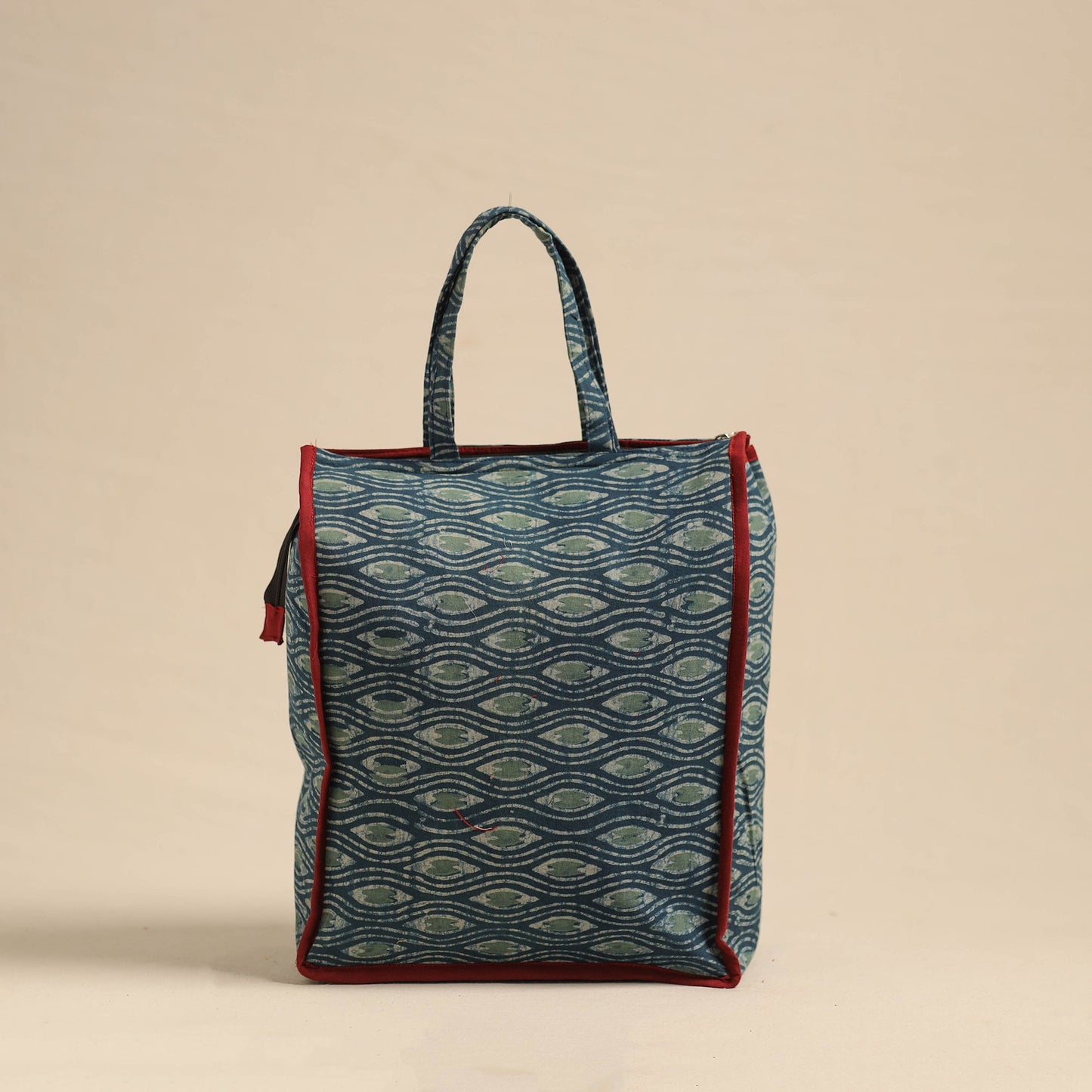 Blue Eco-Friendly Handmade Cotton Handbag for Women