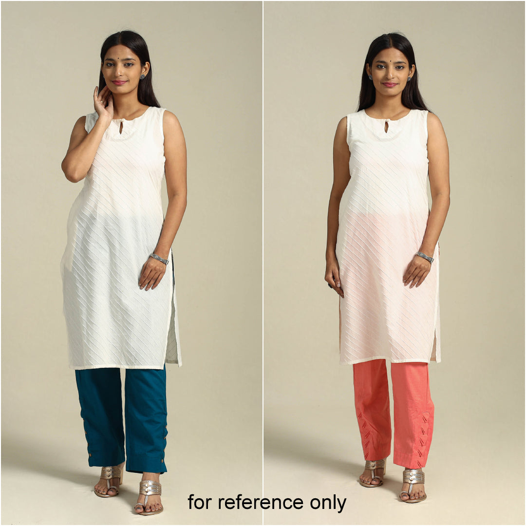 Blue Flex Cotton Elasticated Plain Pant