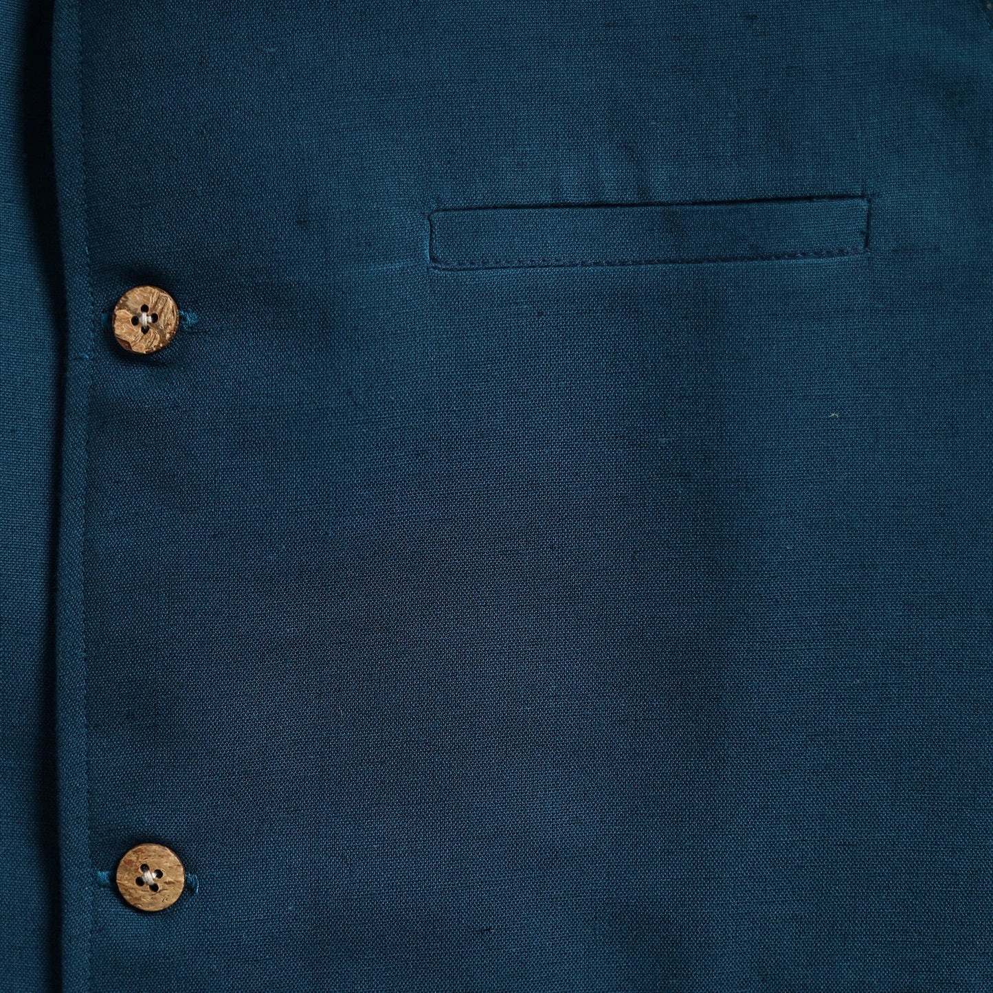 Flex cotton men plain nehru jacket 07 - handcrafted