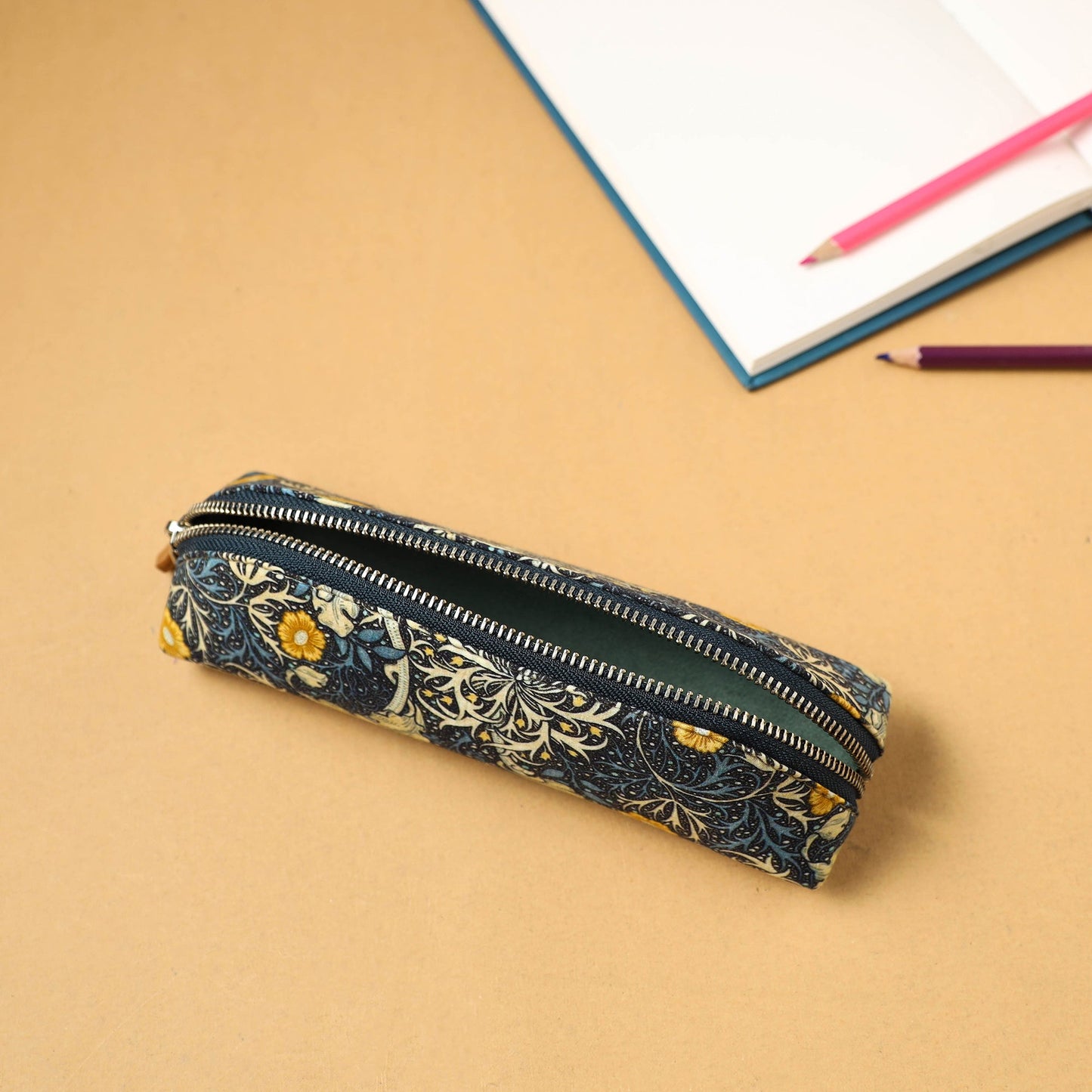 Floral Print Handmade Pencil Pouch