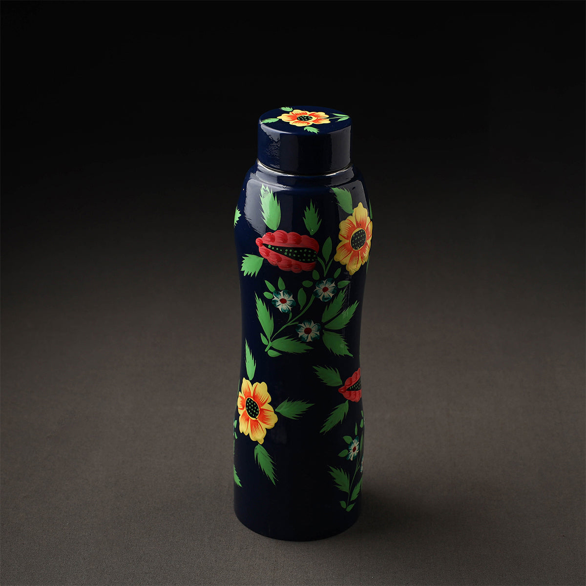 Floral Handpainted Enamelware Stainless Steel Water Bottle