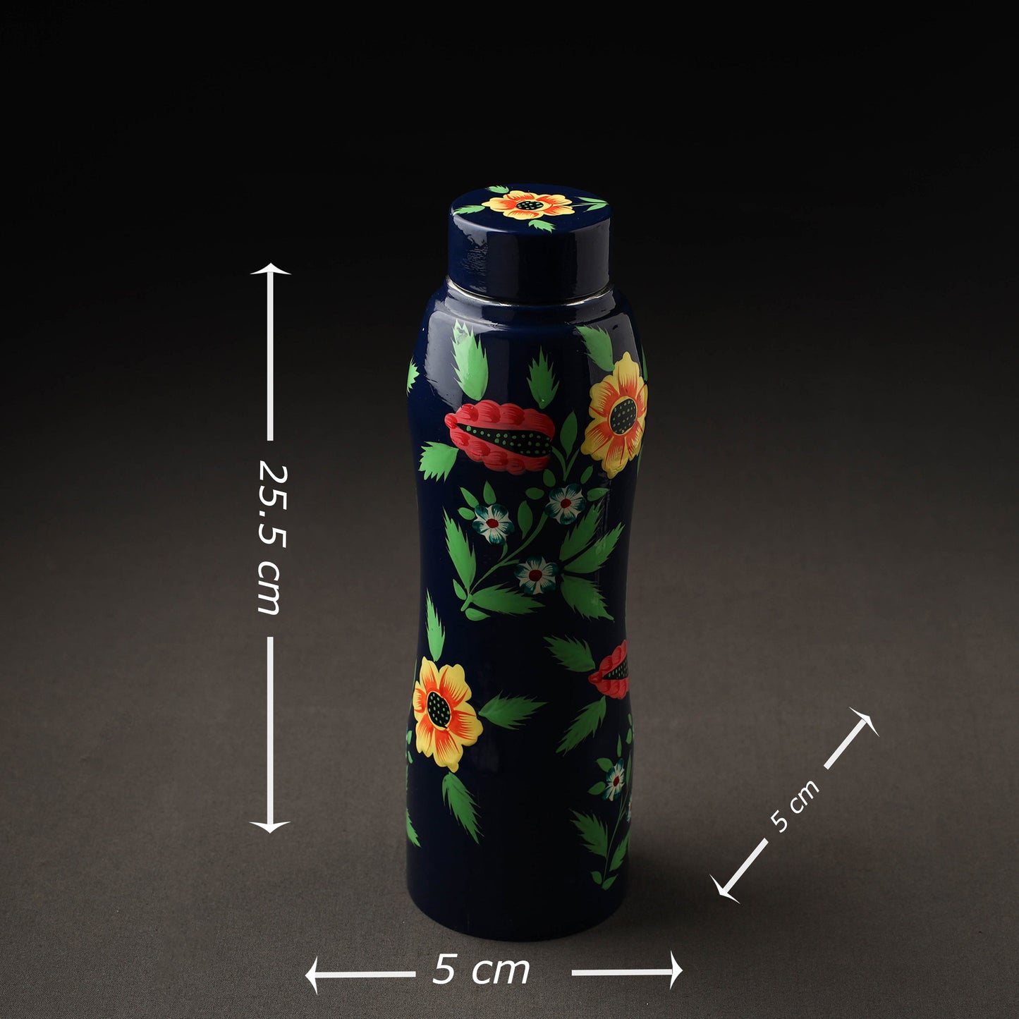 Floral Handpainted Enamelware Stainless Steel Water Bottle