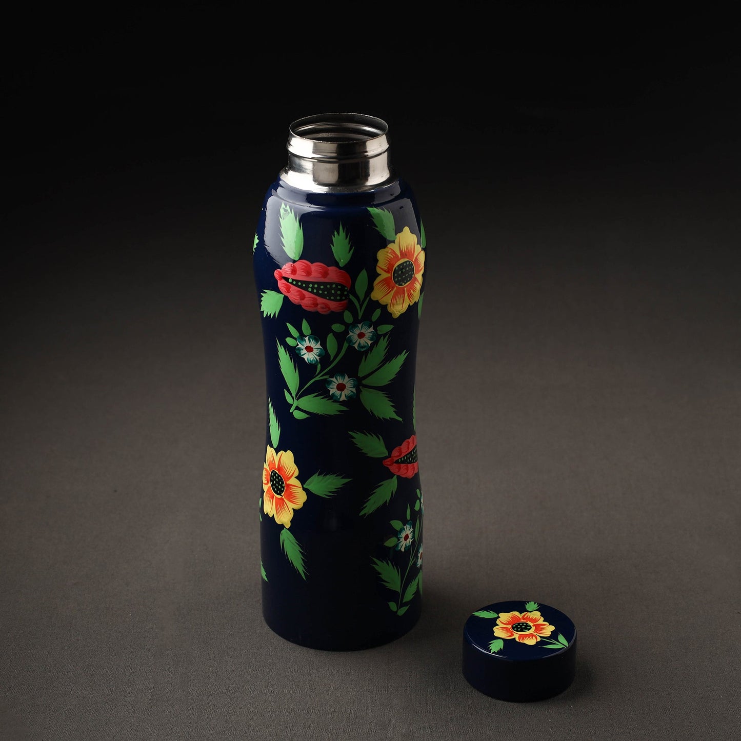 Floral Handpainted Enamelware Stainless Steel Water Bottle