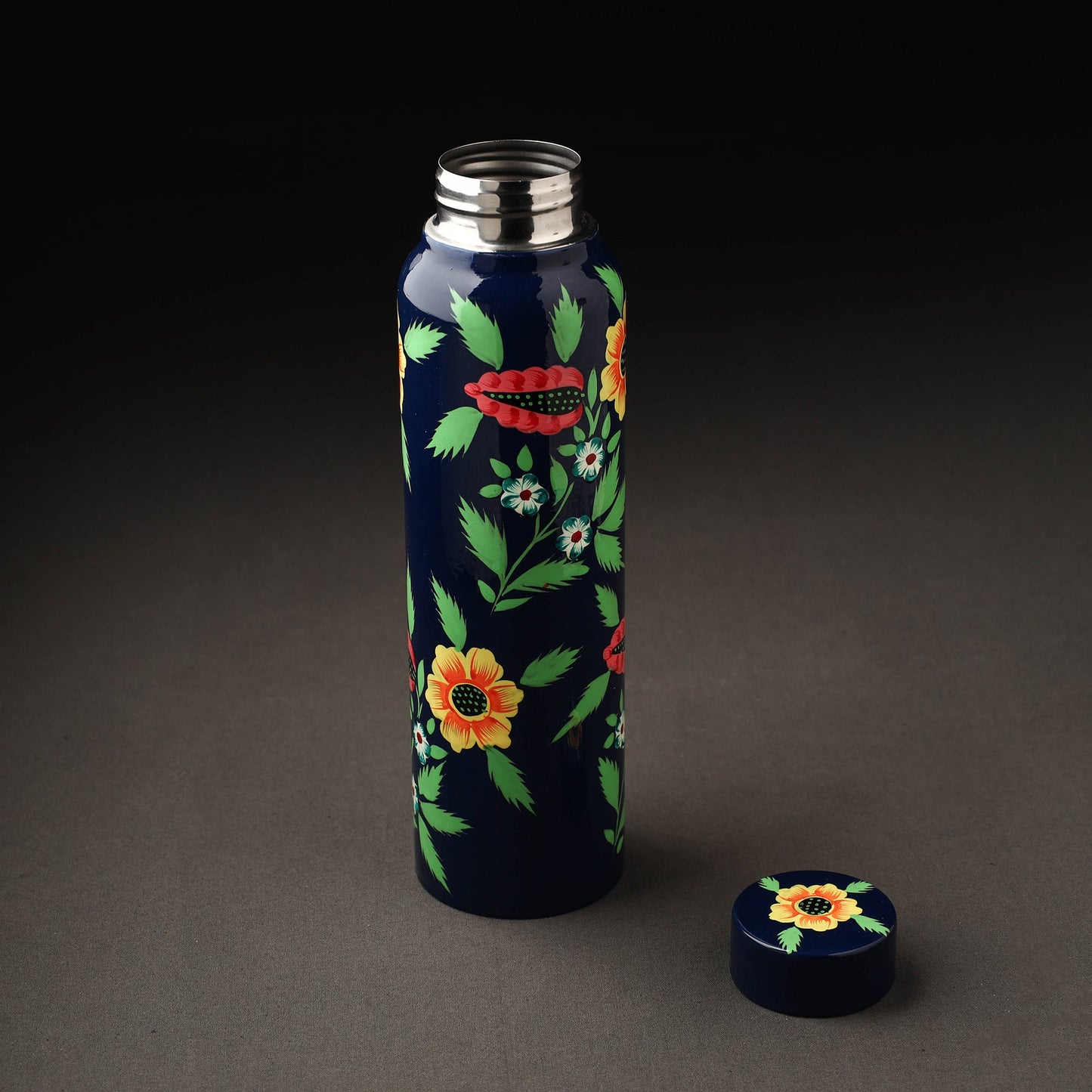 Floral Handpainted Enamelware Stainless Steel Water Bottle