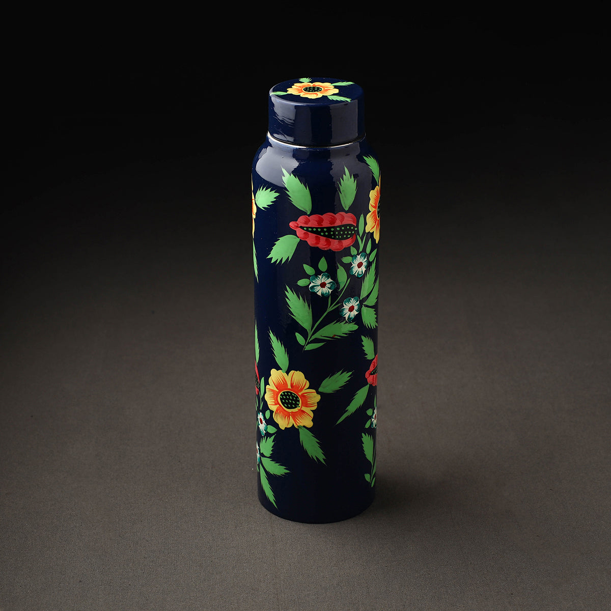 Floral Handpainted Enamelware Stainless Steel Water Bottle