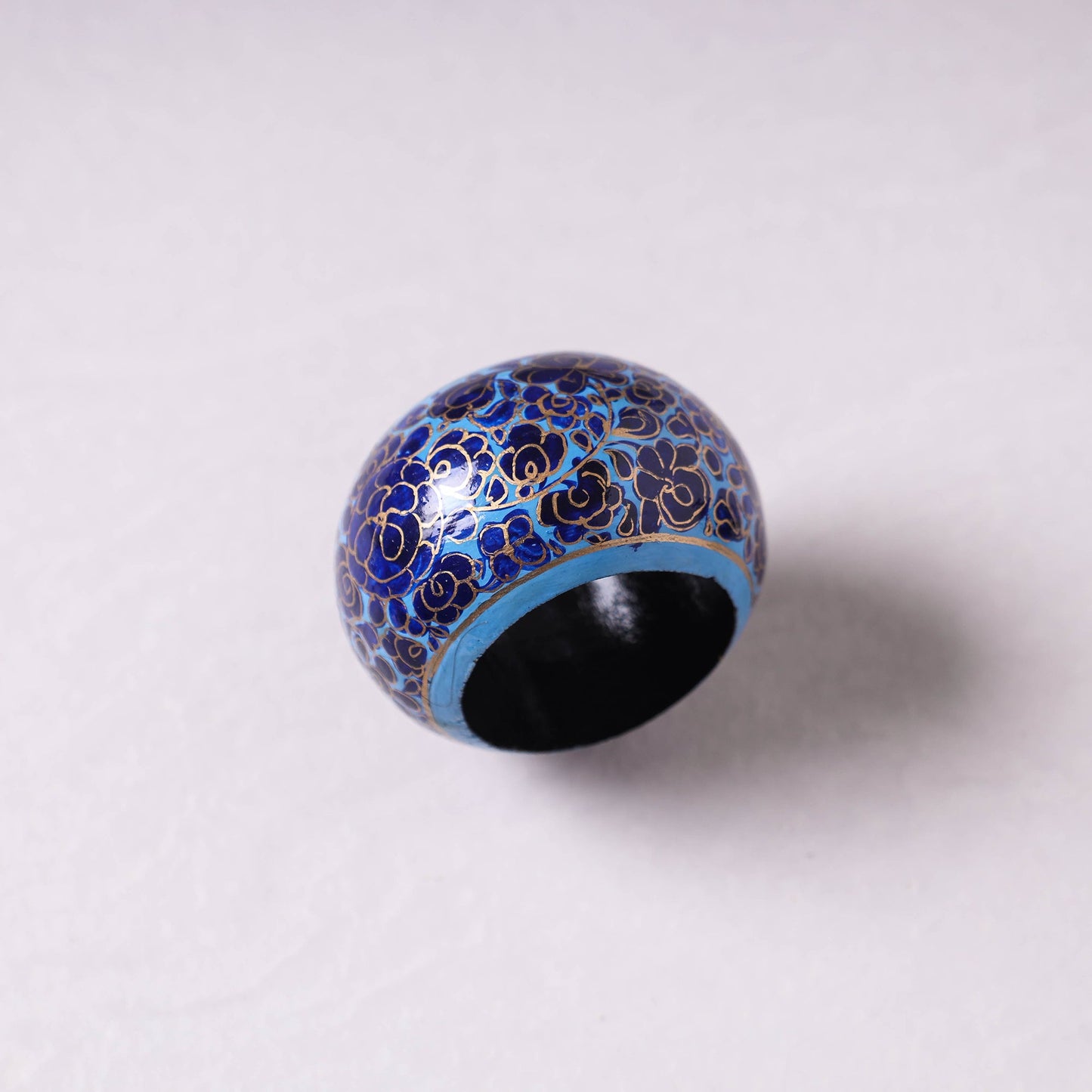 Blue Floral Handpainted Wooden Napkin Holder