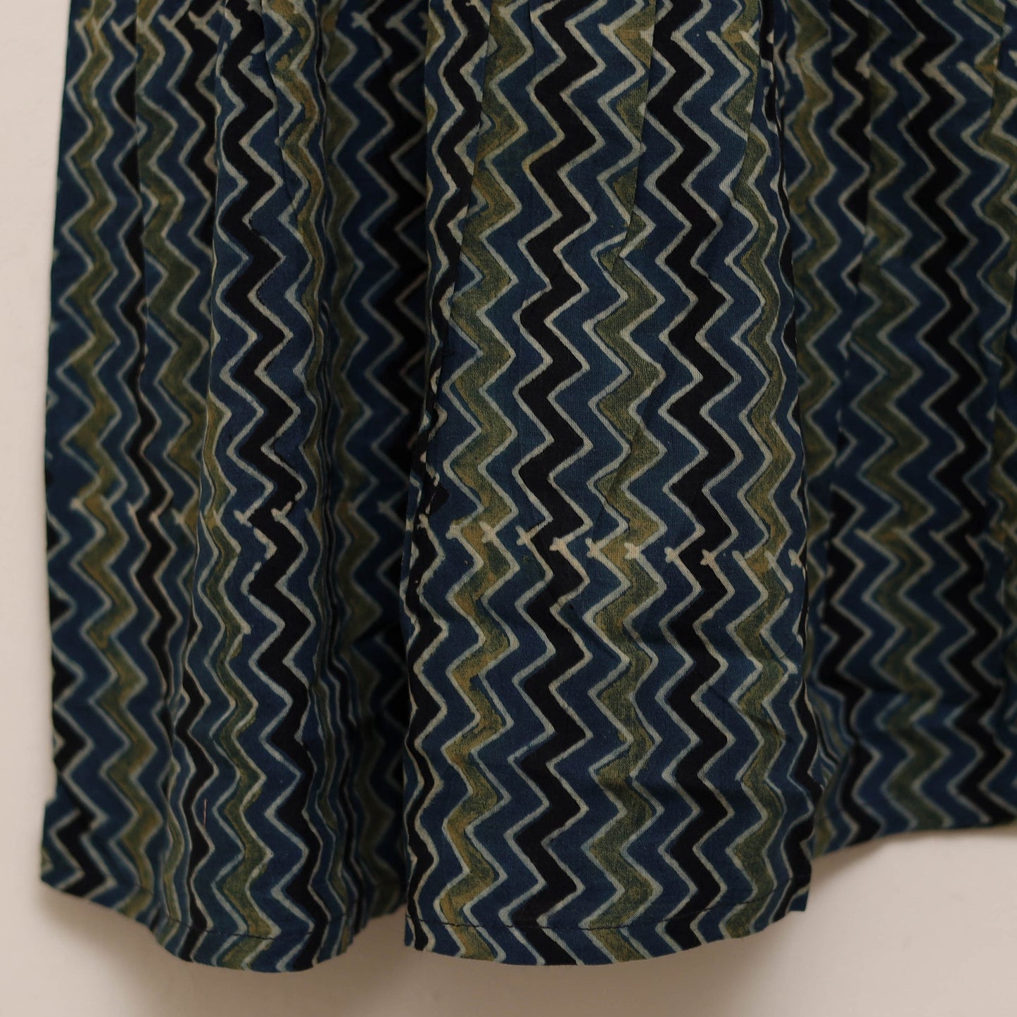 Blue - girls pure cotton ajrakh hand block print frock