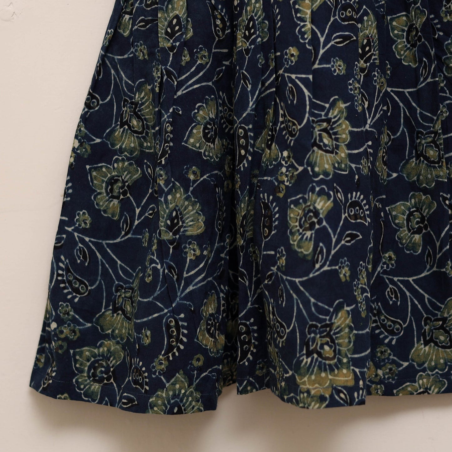 Blue - girls pure cotton ajrakh hand block print frock
