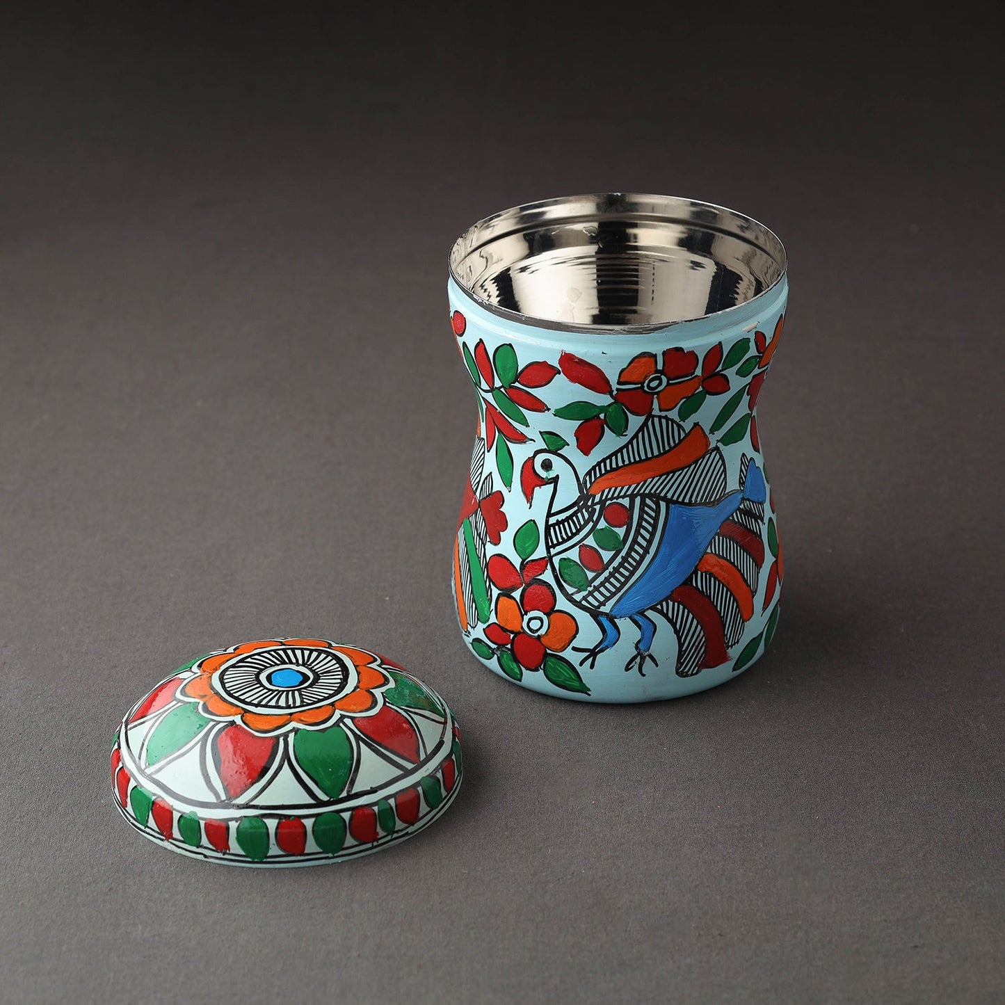 Bengal Patua Handpainted Stainless Steel Multi Utility Canister