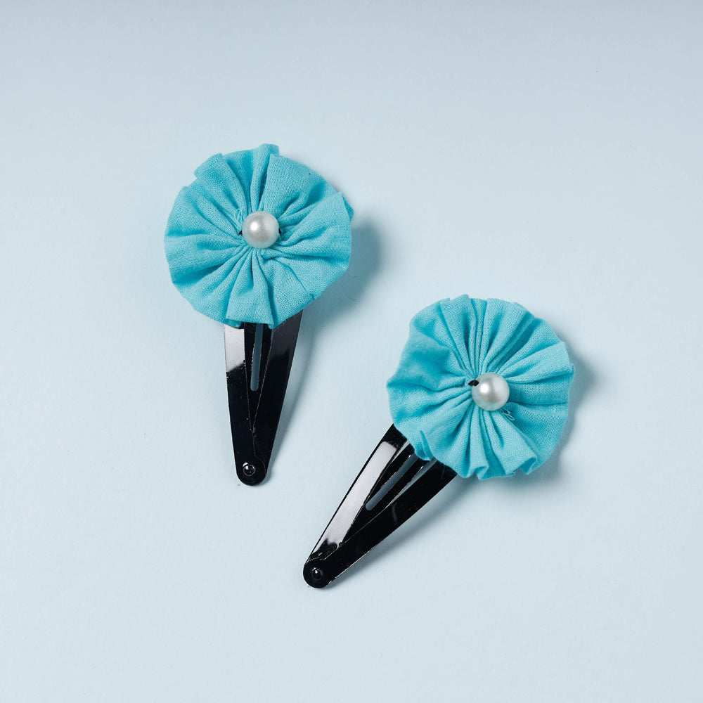Gulmohar Flower Handmade Tik-Tok Hair Clip (Set of 2) Online l iTokri.com