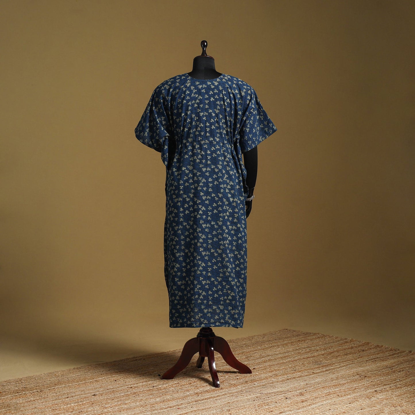 Hand akola long kaftan with tie-up waist 02 - handcrafted