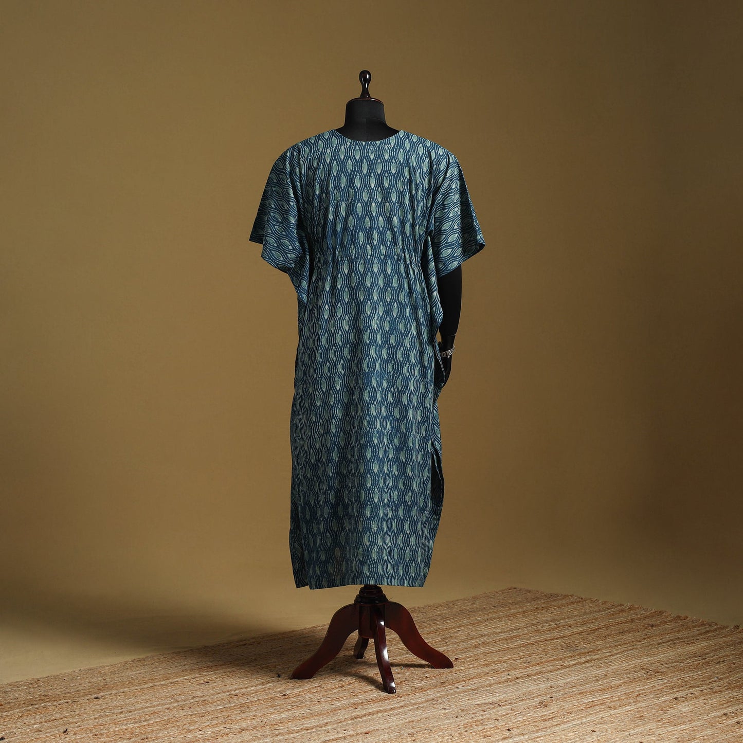 Hand akola long kaftan with tie-up waist 08 - handcrafted