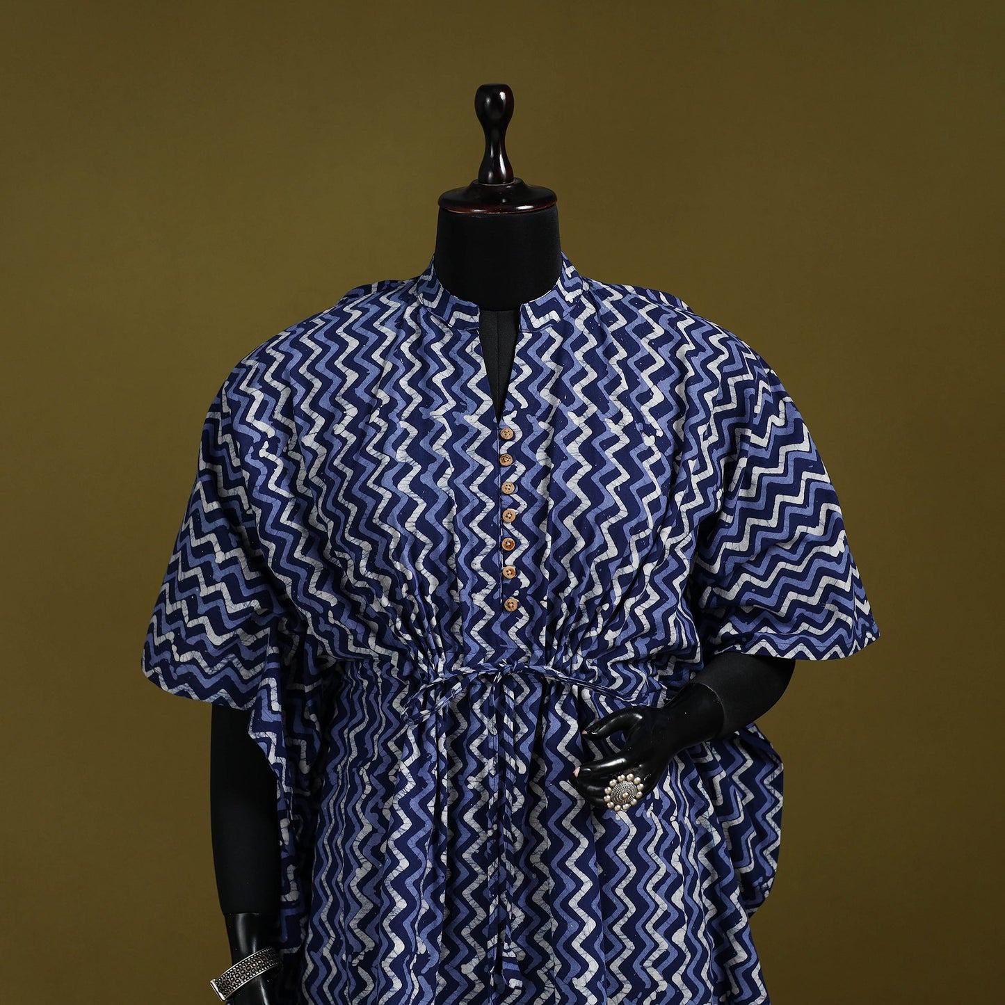 Hand batik cotton medium kaftan 39 - handcrafted