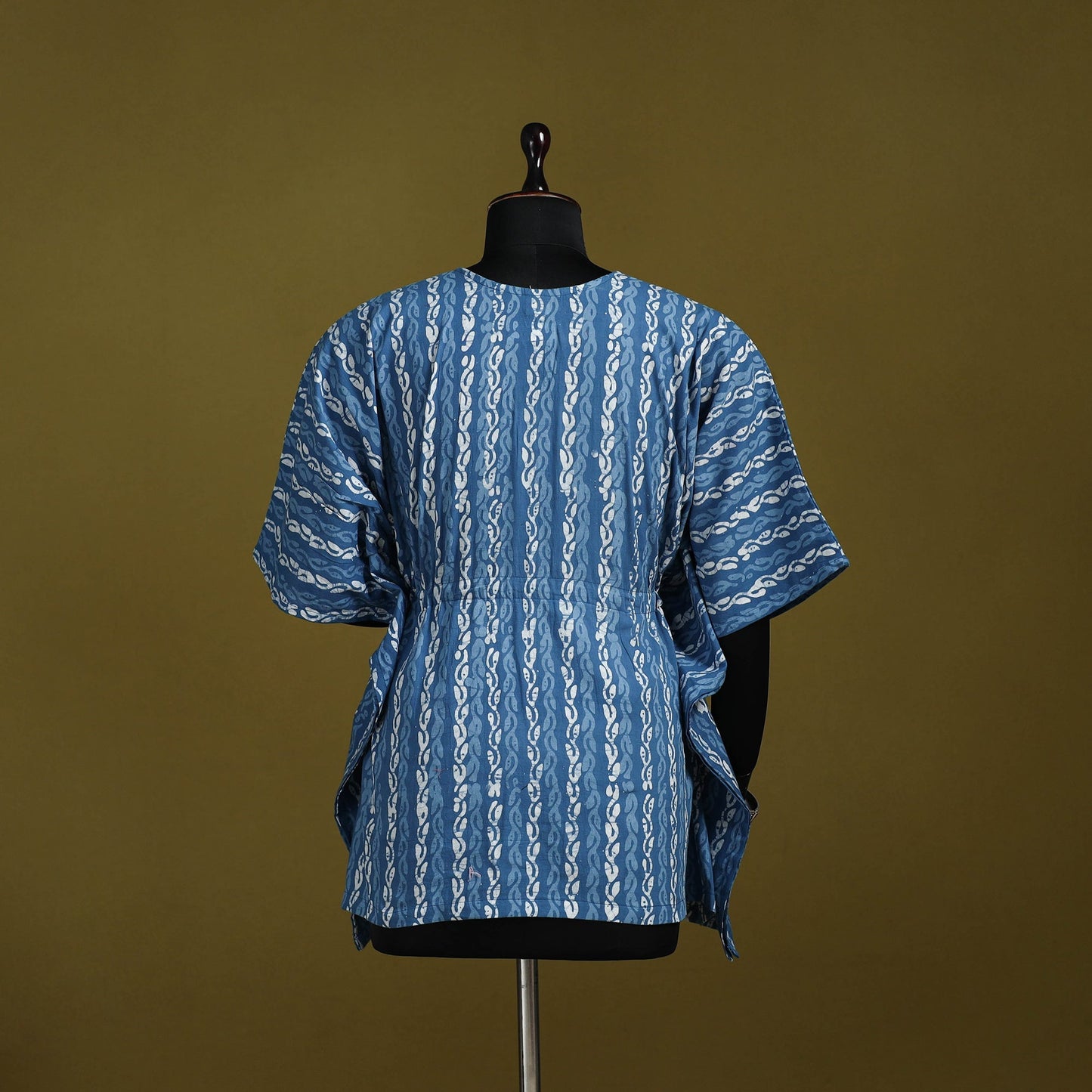 Hand batik cotton short kaftan 12 - handcrafted