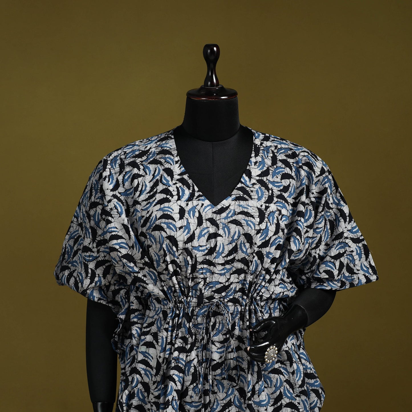 Hand batik cotton short kaftan 24 - handcrafted