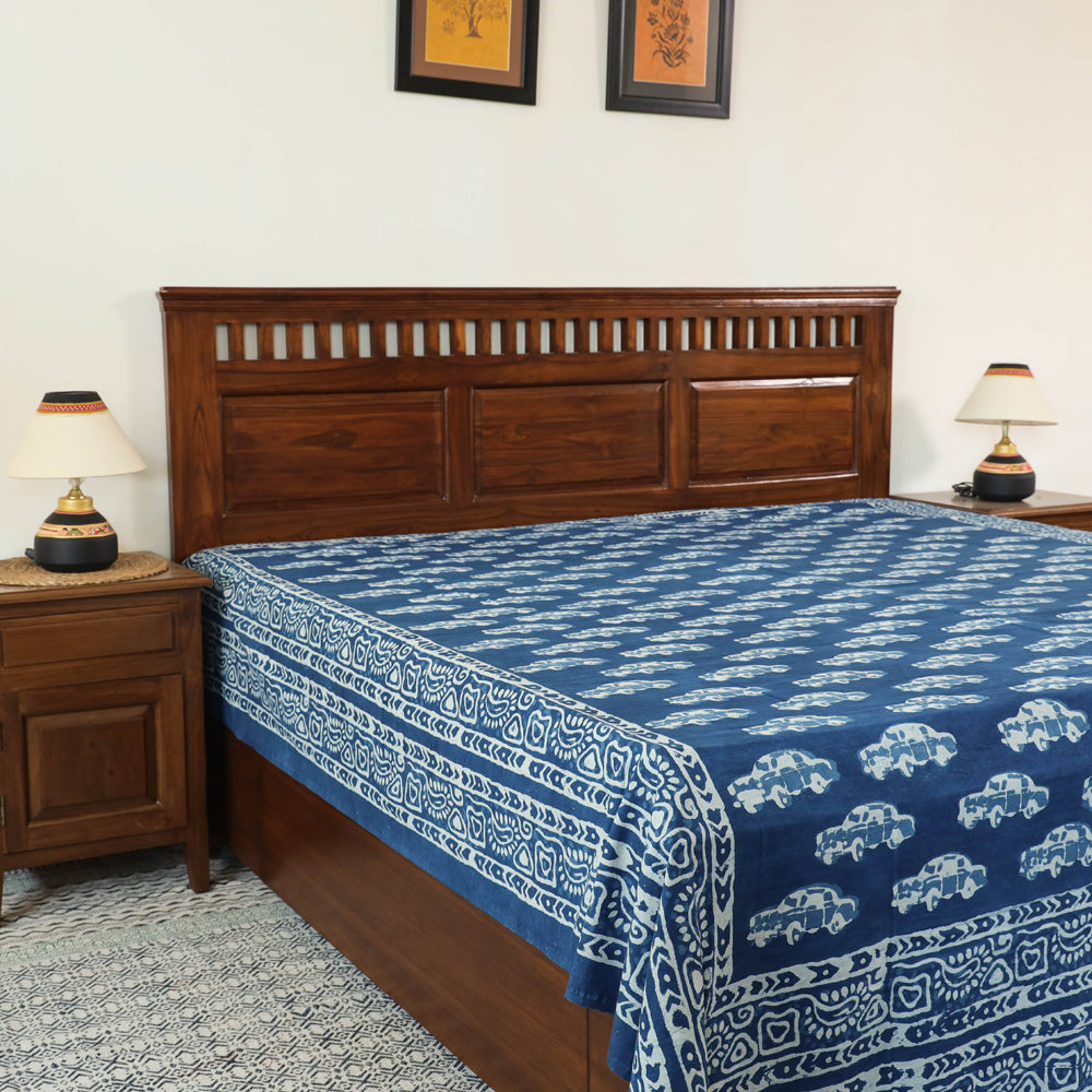 Block Art Print Cotton Double Bindaas Bed Sheet