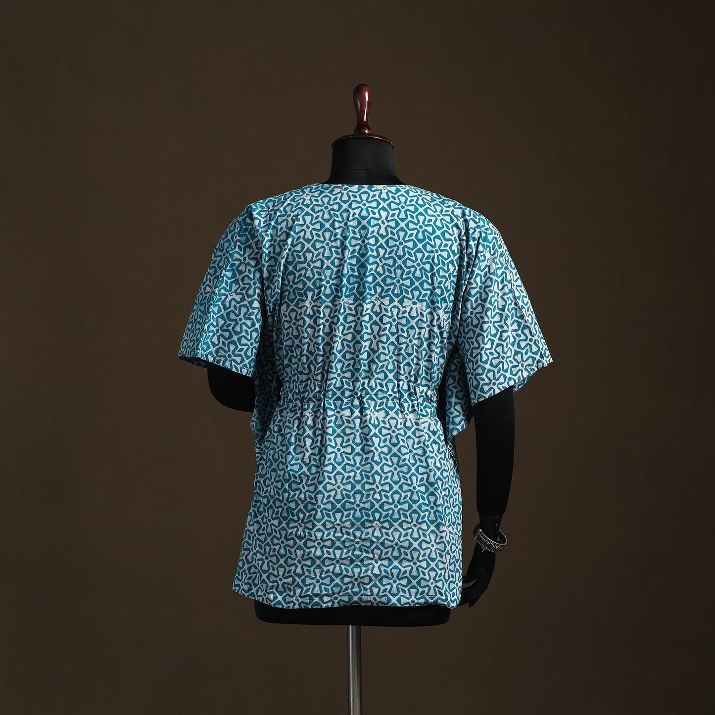 Hand block batik print cotton kaftan (short) 32