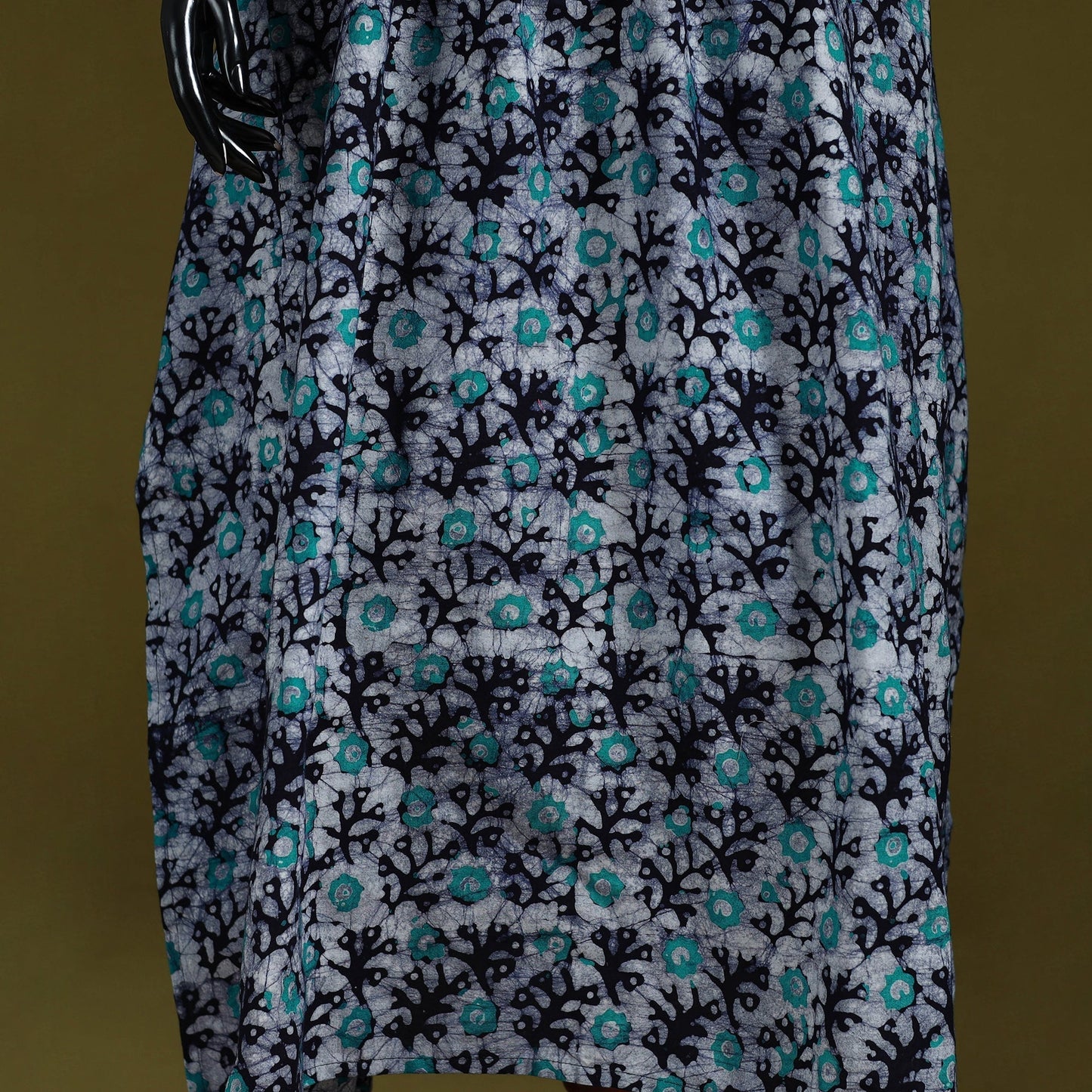 Hand batik cotton long kaftan 05 - handcrafted