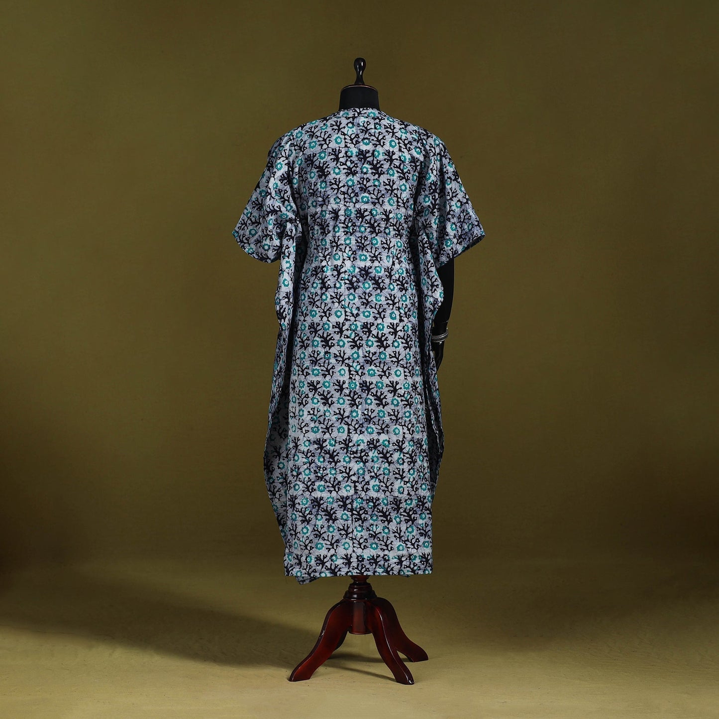 Hand batik cotton long kaftan 05 - handcrafted