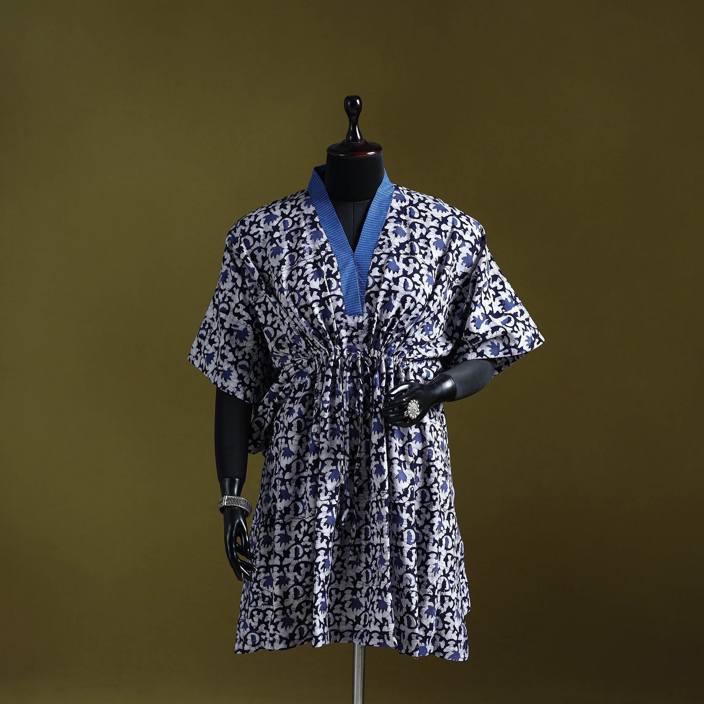 Hand batik cotton medium kaftan 36 - handcrafted