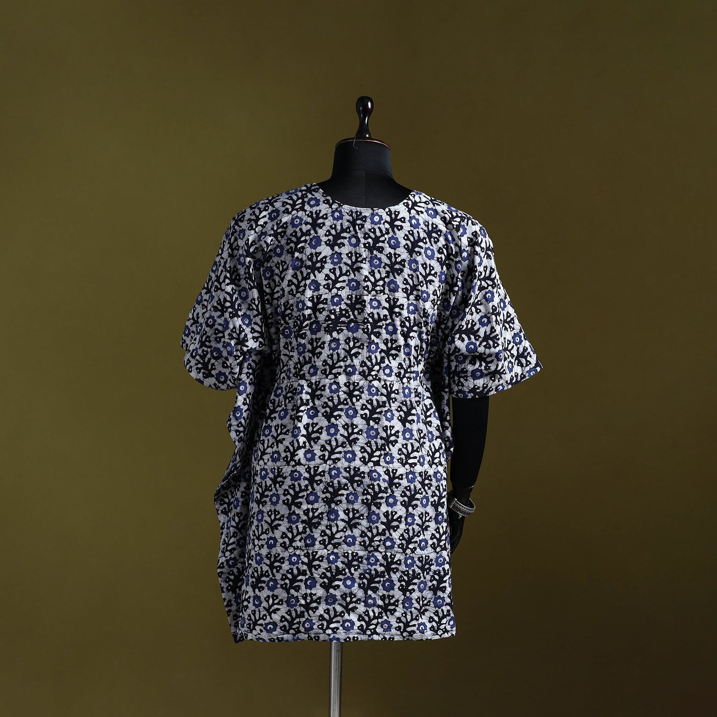 Hand batik cotton medium kaftan 41 - handcrafted