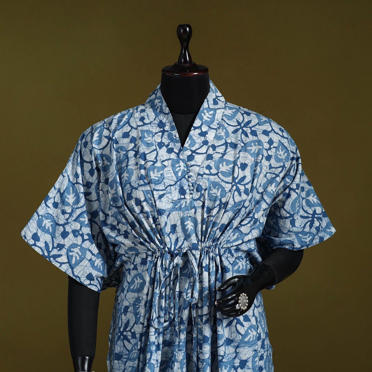 Hand batik cotton medium kaftan 70 - handcrafted