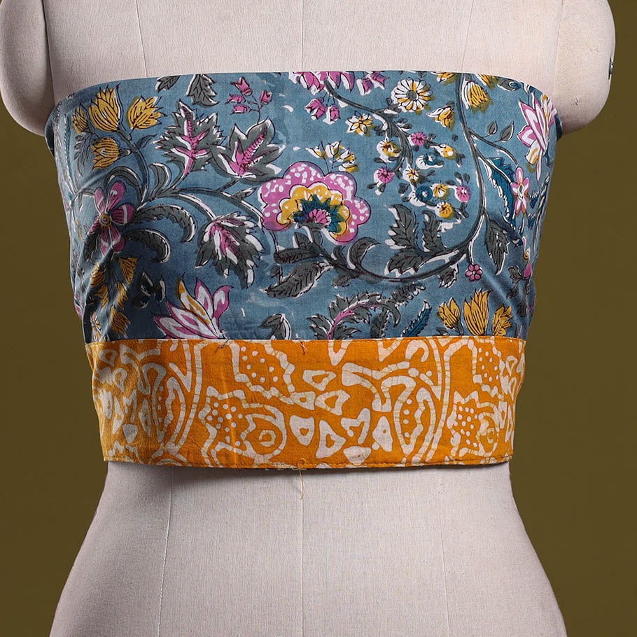 Hand block print cotton sanganeri blouse piece 76