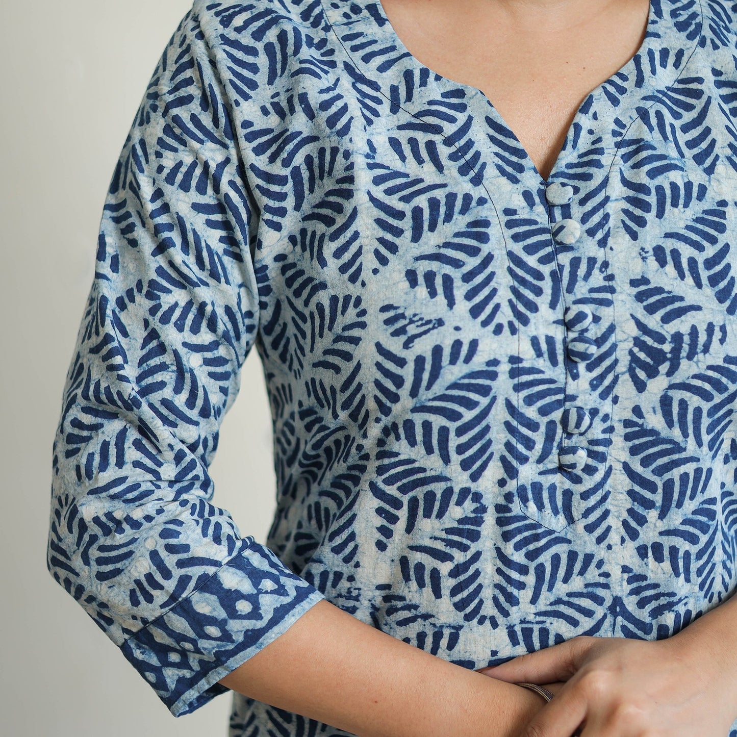 Buy Indigo Bagru Hand Block Print Kurta, Palazzo & Dupatta Set