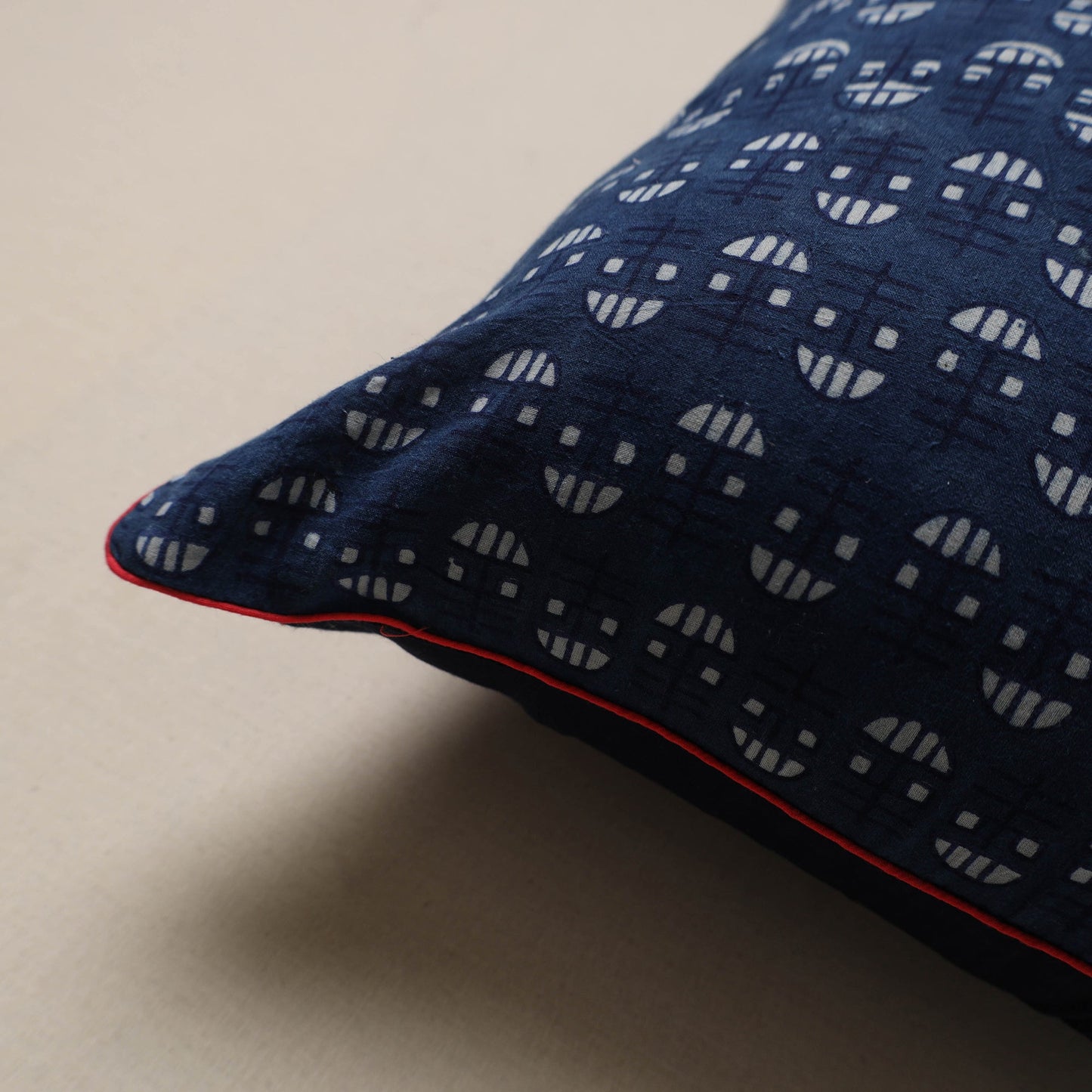Hand indigo bagru cushion cover 25 - handcrafted