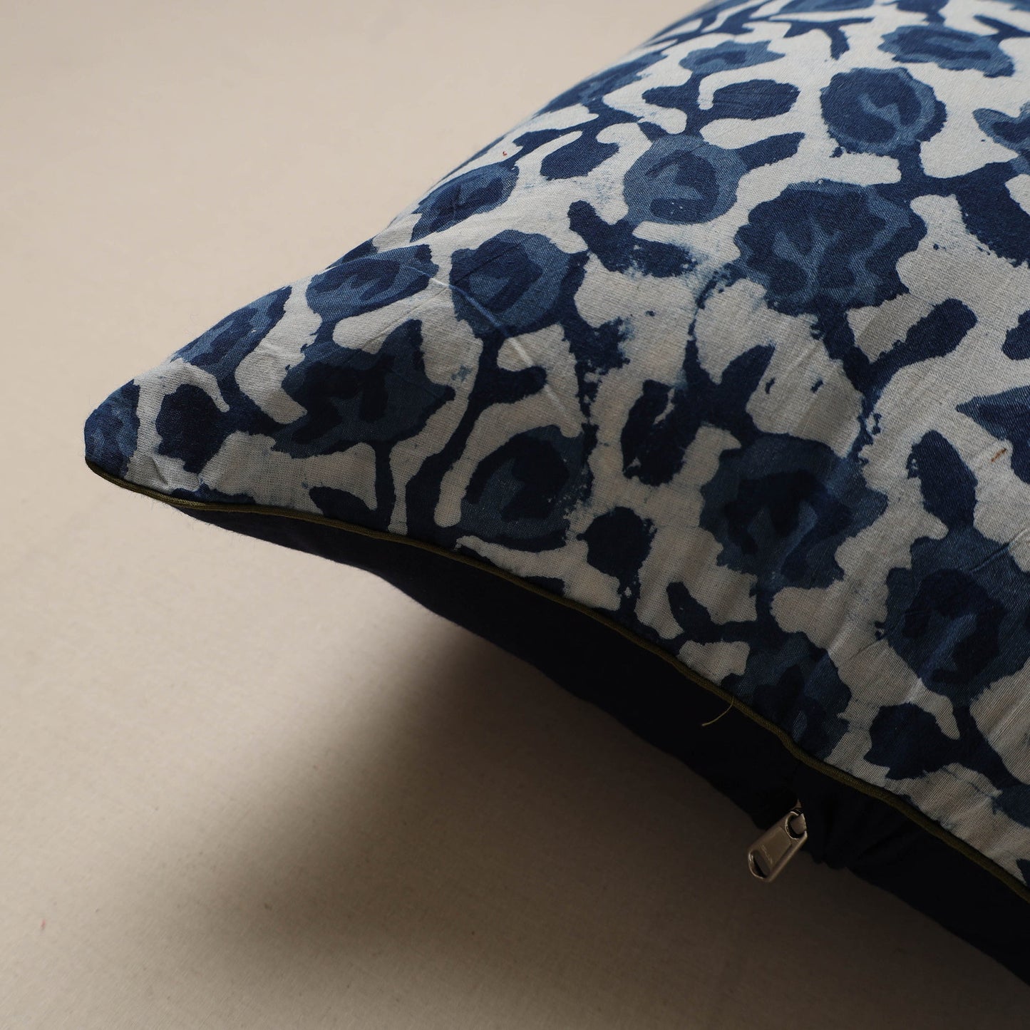 Hand indigo bagru cushion cover 61 - handcrafted