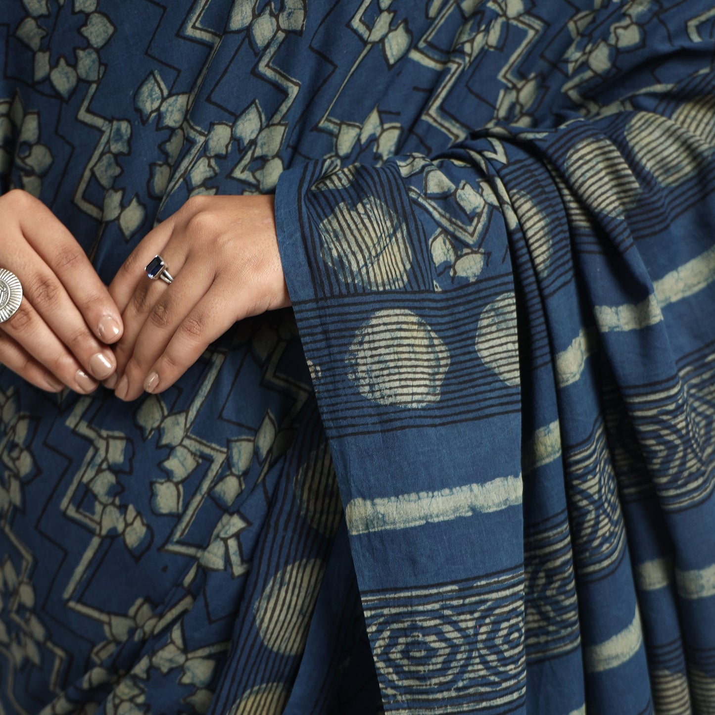 Akola Hand Block Printed Cotton Saree