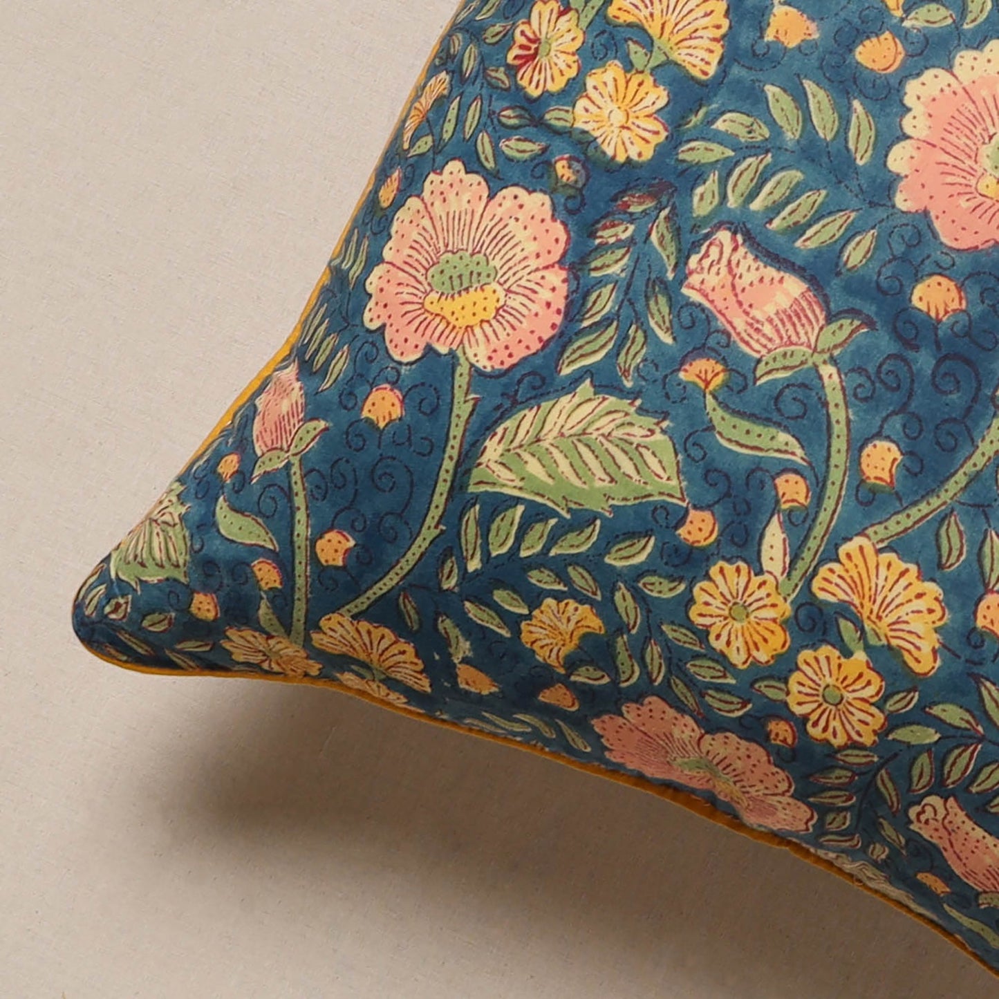 Hand sanganeri cushion cover 21 - handcrafted