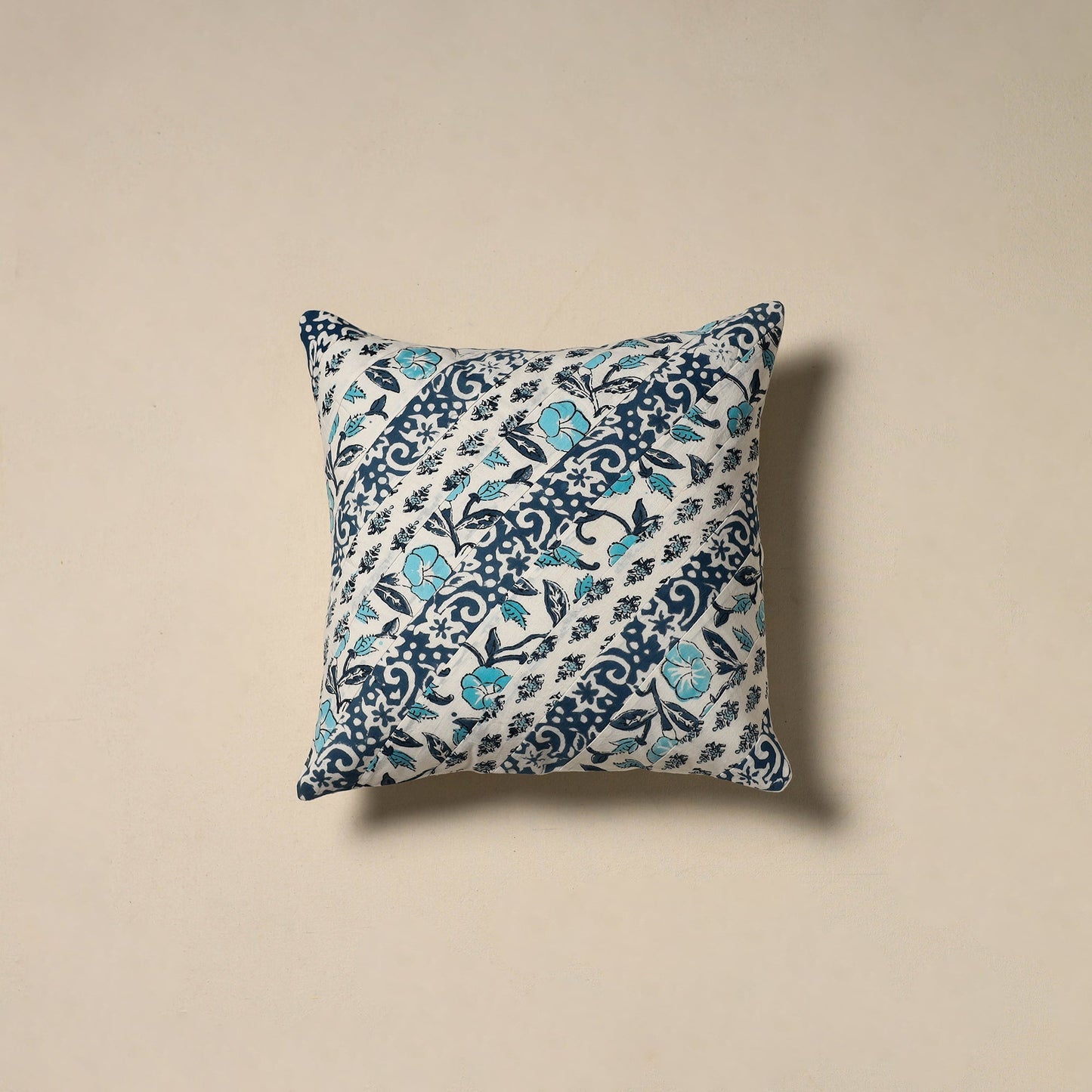 Hand sanganeri floral cushion cover 10 - handcrafted
