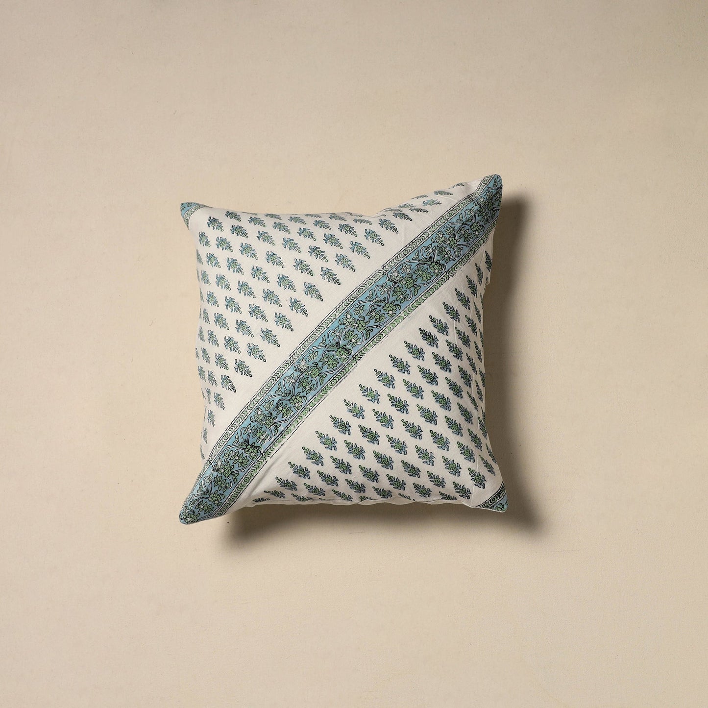 Hand sanganeri floral cushion cover 20 - handcrafted