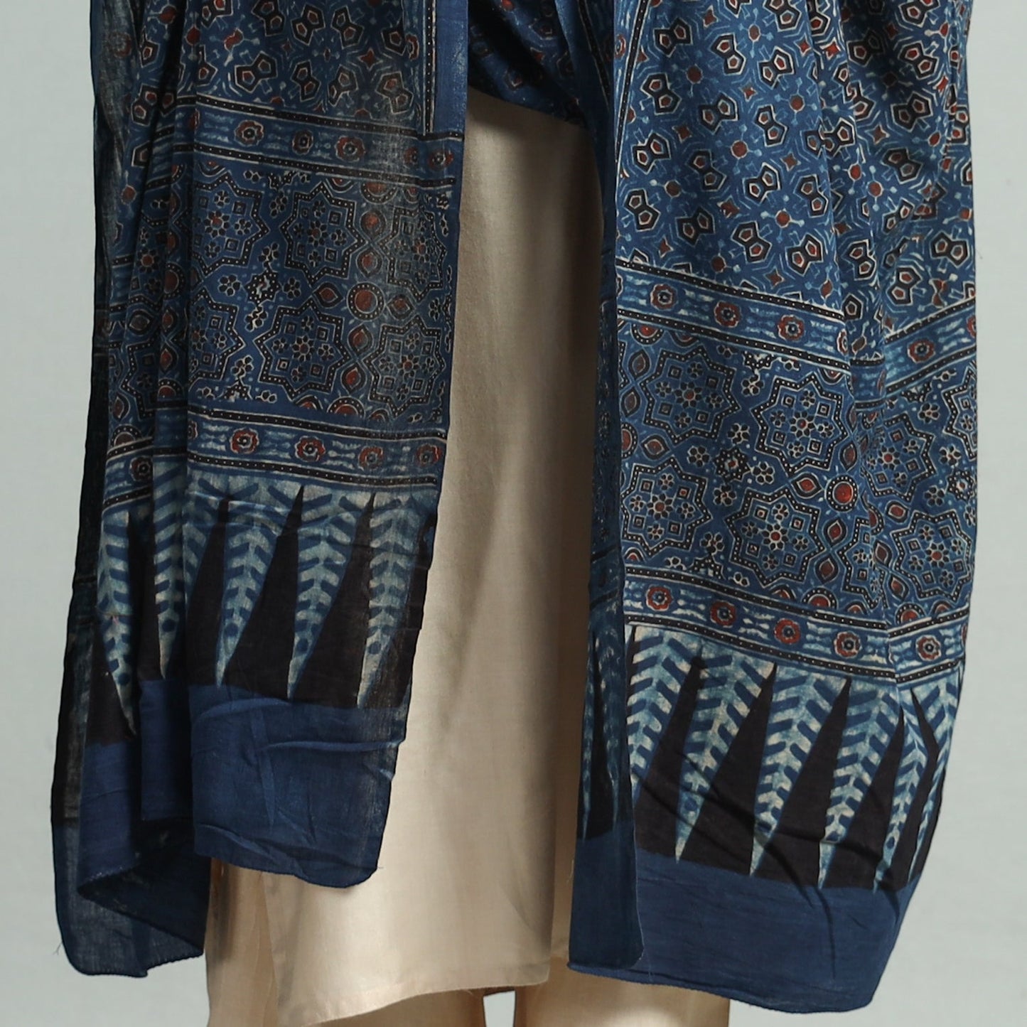 Buy Hand Block Printed Cotton Ajrakh Dupatta