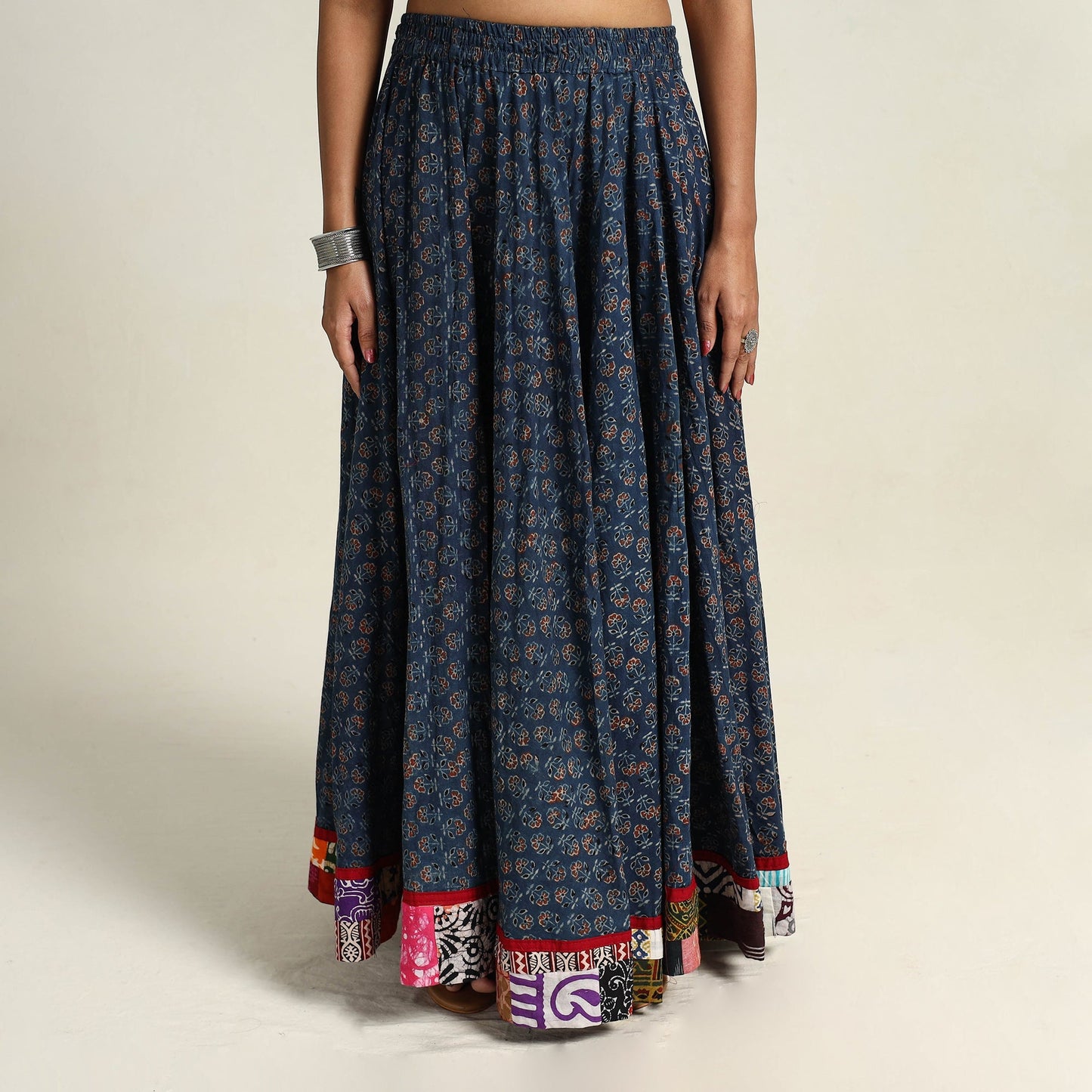 Cotton Ajrakh Print Long Skirt