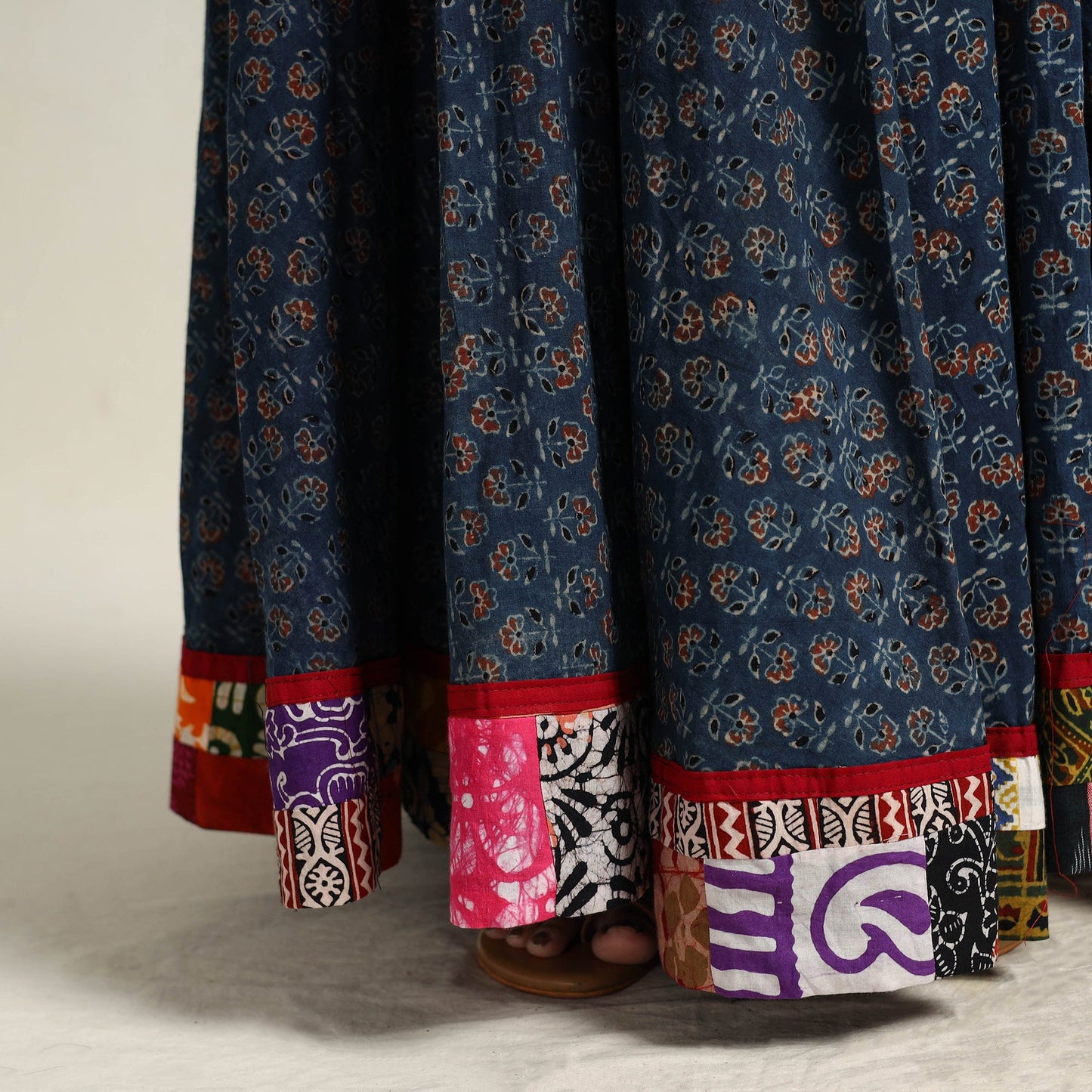 Cotton Ajrakh Print Long Skirt