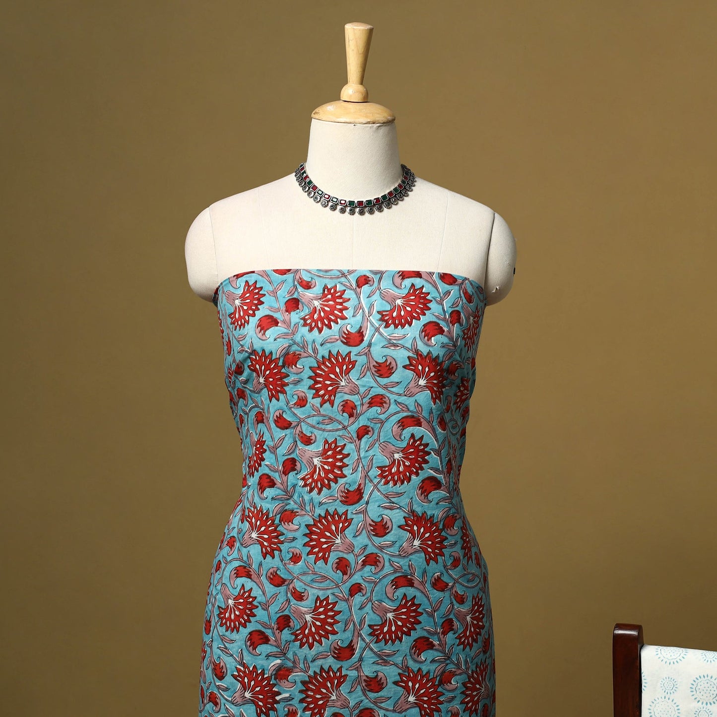 Hand sanganeri cotton 3pc unstitched dress material 12