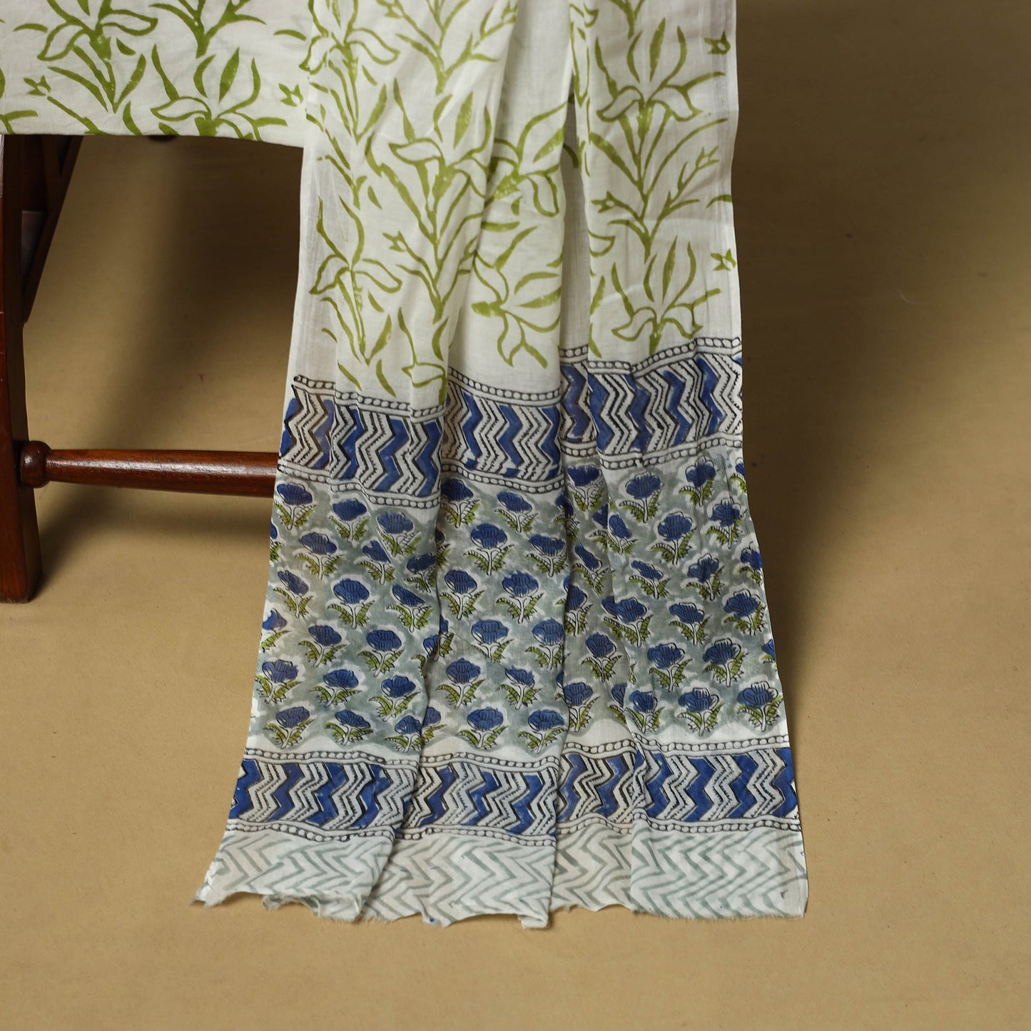 Hand sanganeri cotton 3pc unstitched dress material 15