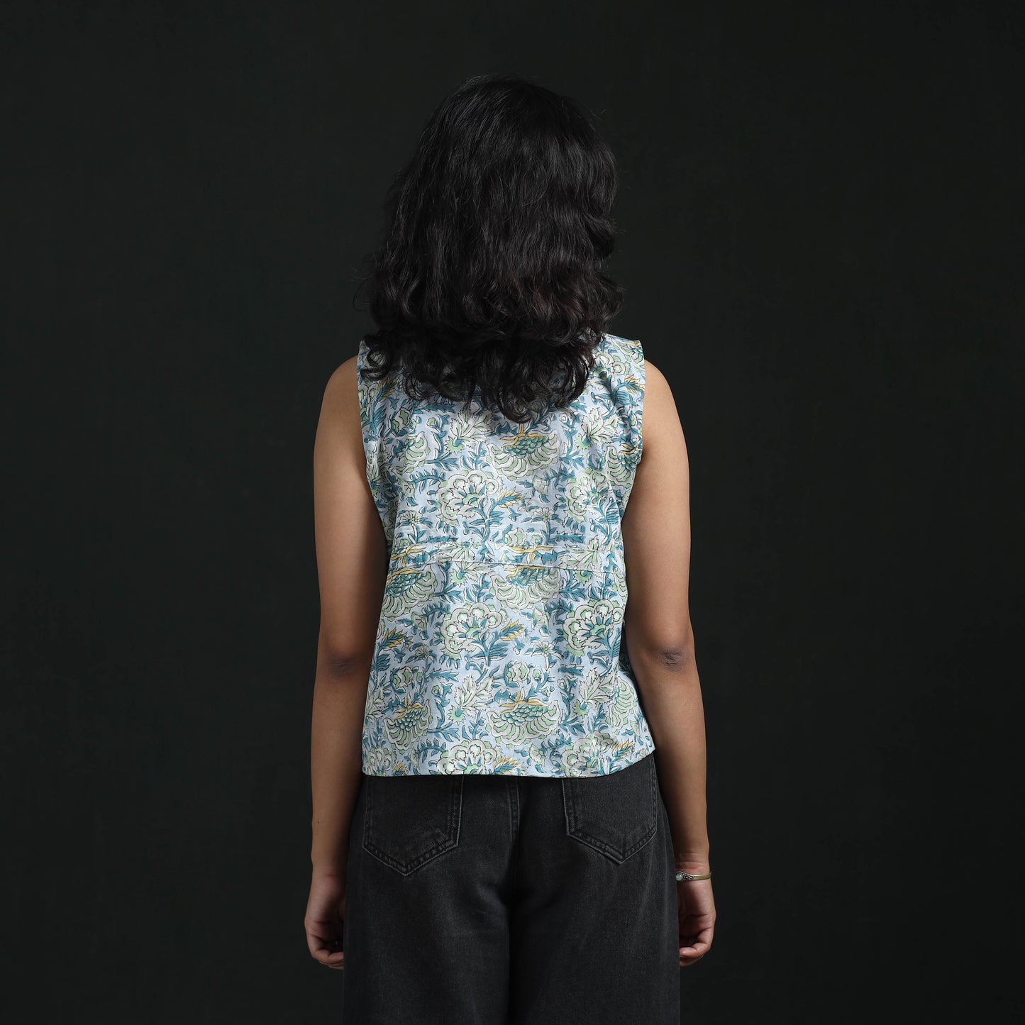 Hand block sanganeri print cotton floral crop top 20