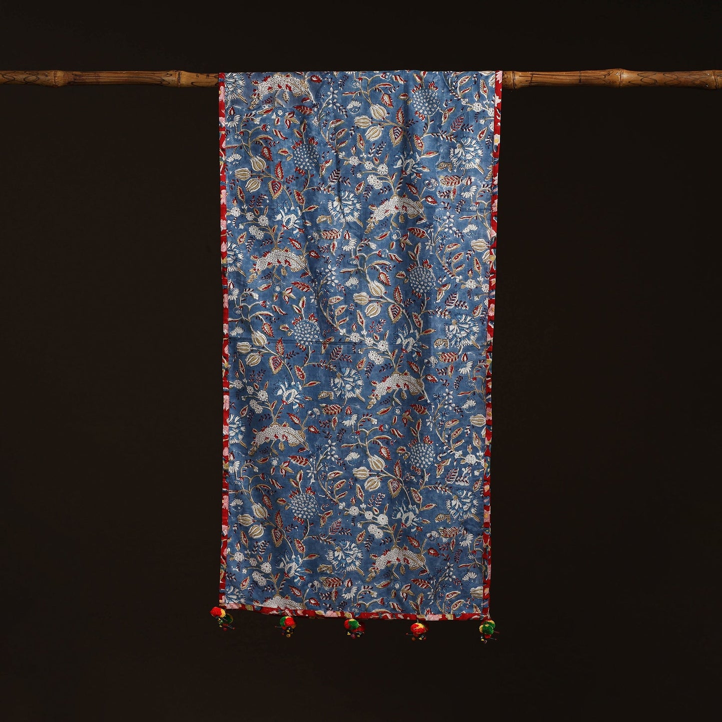 Hand cotton sanganeri stole 10 - handcrafted