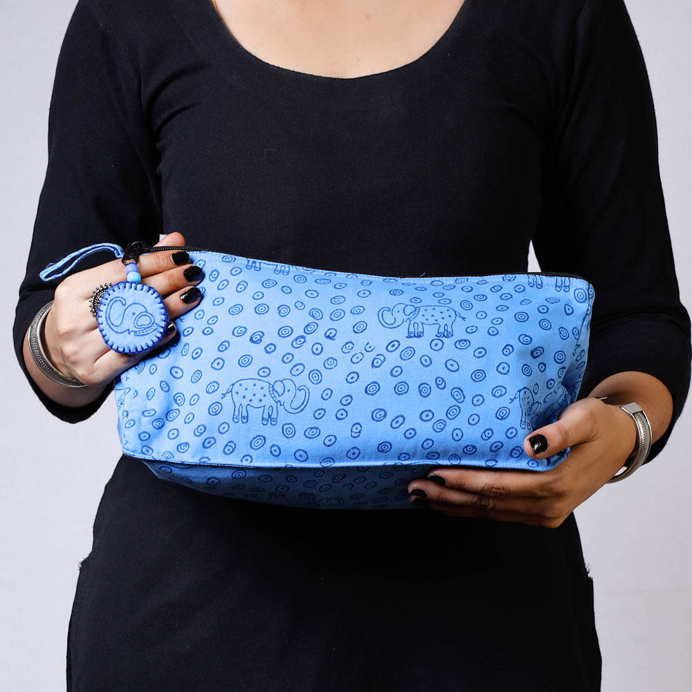 Hand Block Print Cotton Toilet Pouch